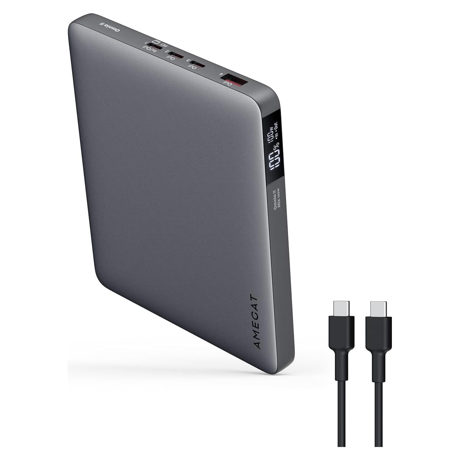 Banco de Energía 100W AMEGAT 20000mAh USB-C 4 Puertos