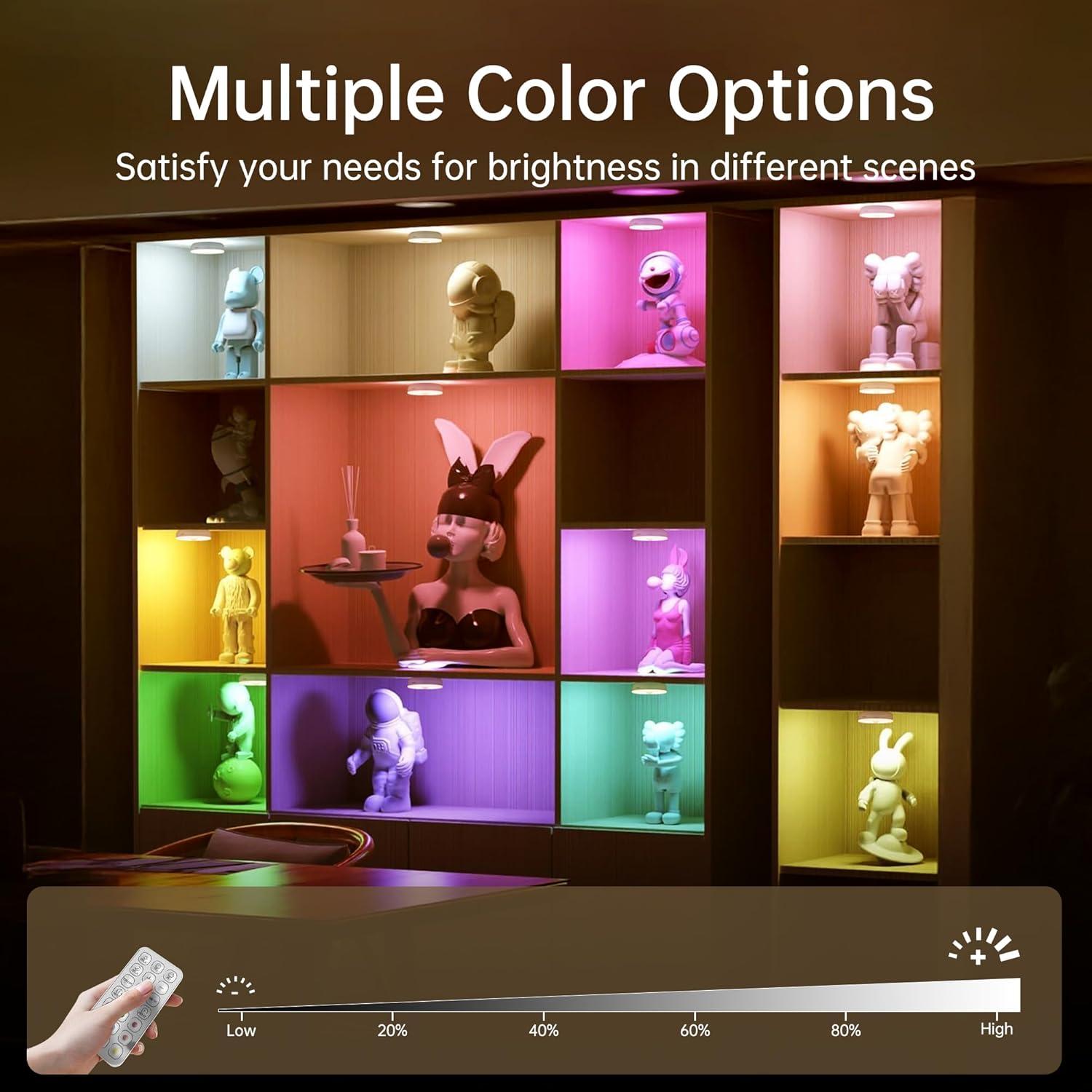 Luces Puck RGB Recargables Homelist NL4 - Paquete de 6