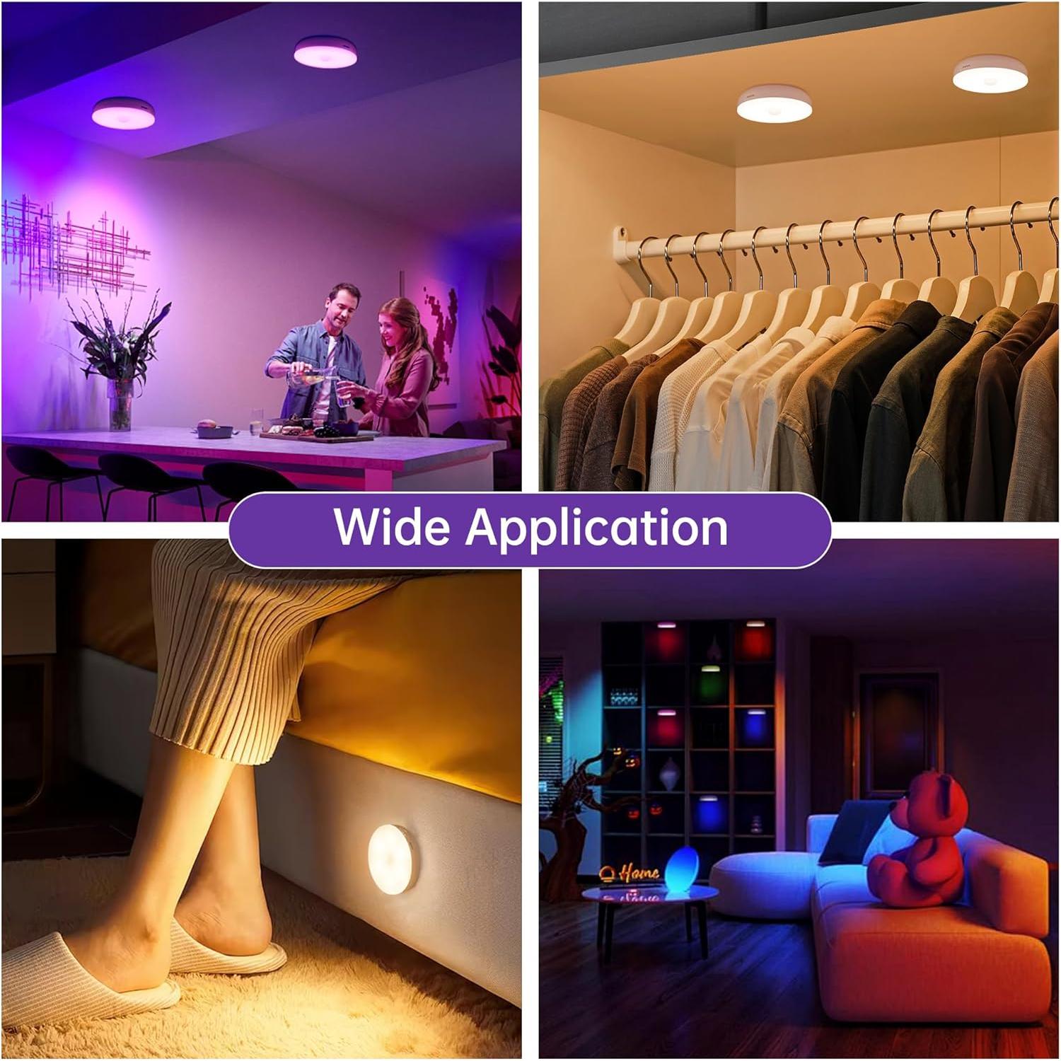 Luces Puck RGB Recargables Homelist NL4 - Paquete de 6