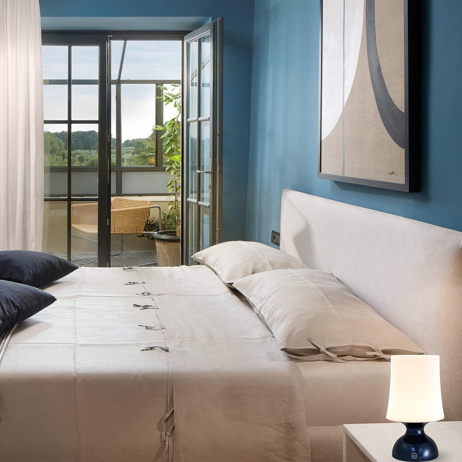 Lámpara de Mesa LED RiverLux Azul y Blanca Portátil