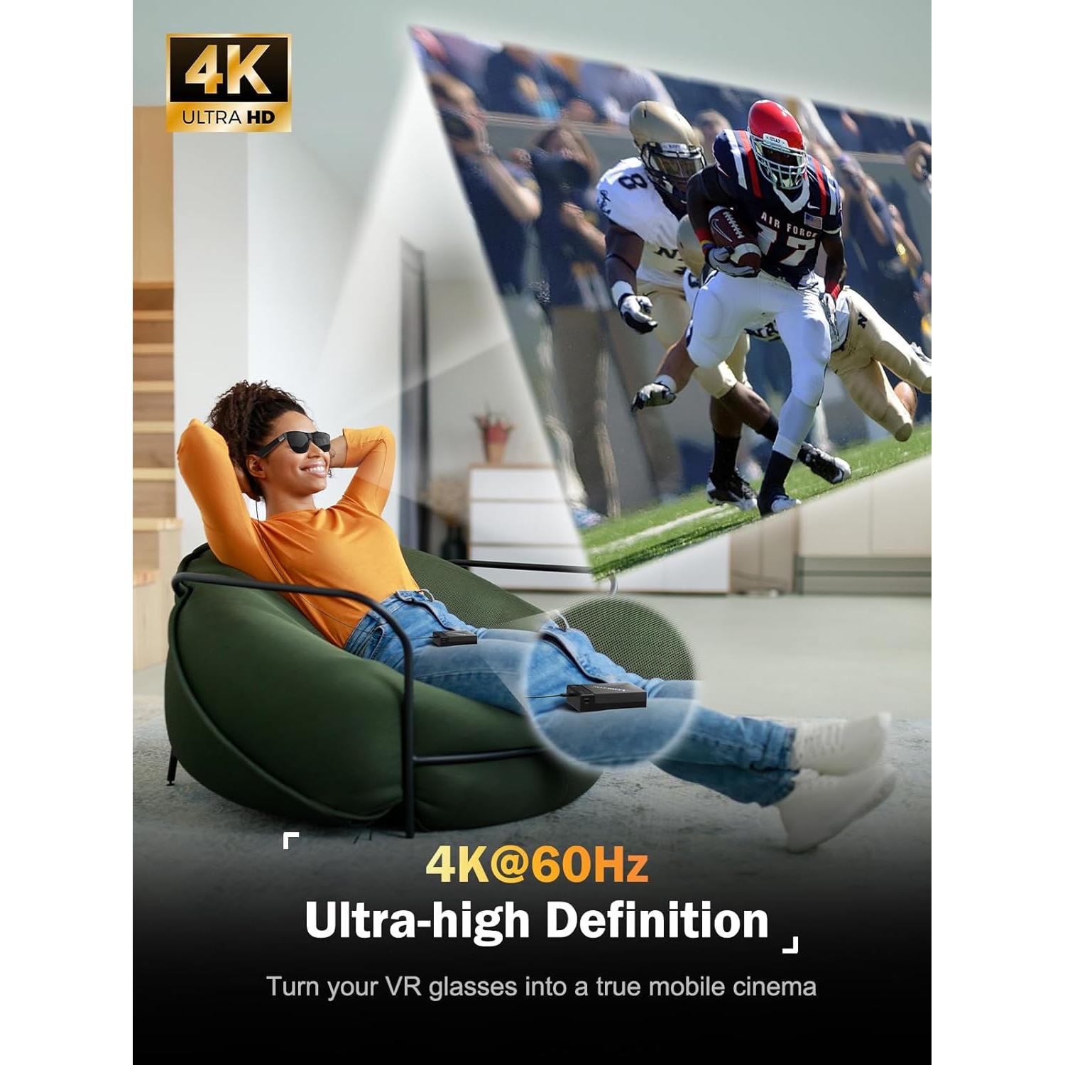 Adaptador HDMI a USB-C Lemorele HD200 4K 60Hz con Batería 5000mAh