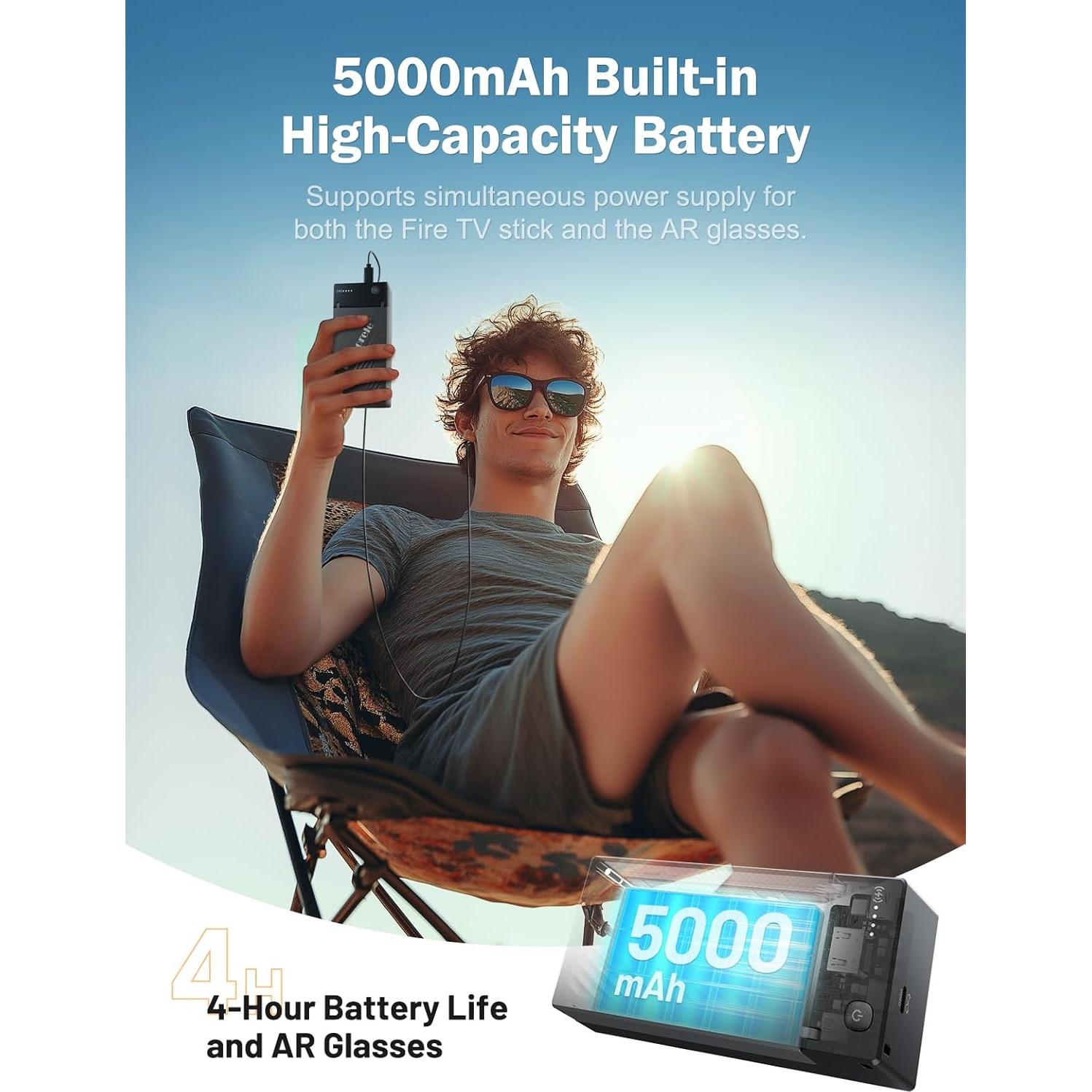 Adaptador HDMI a USB-C Lemorele HD200 4K 60Hz con Batería 5000mAh