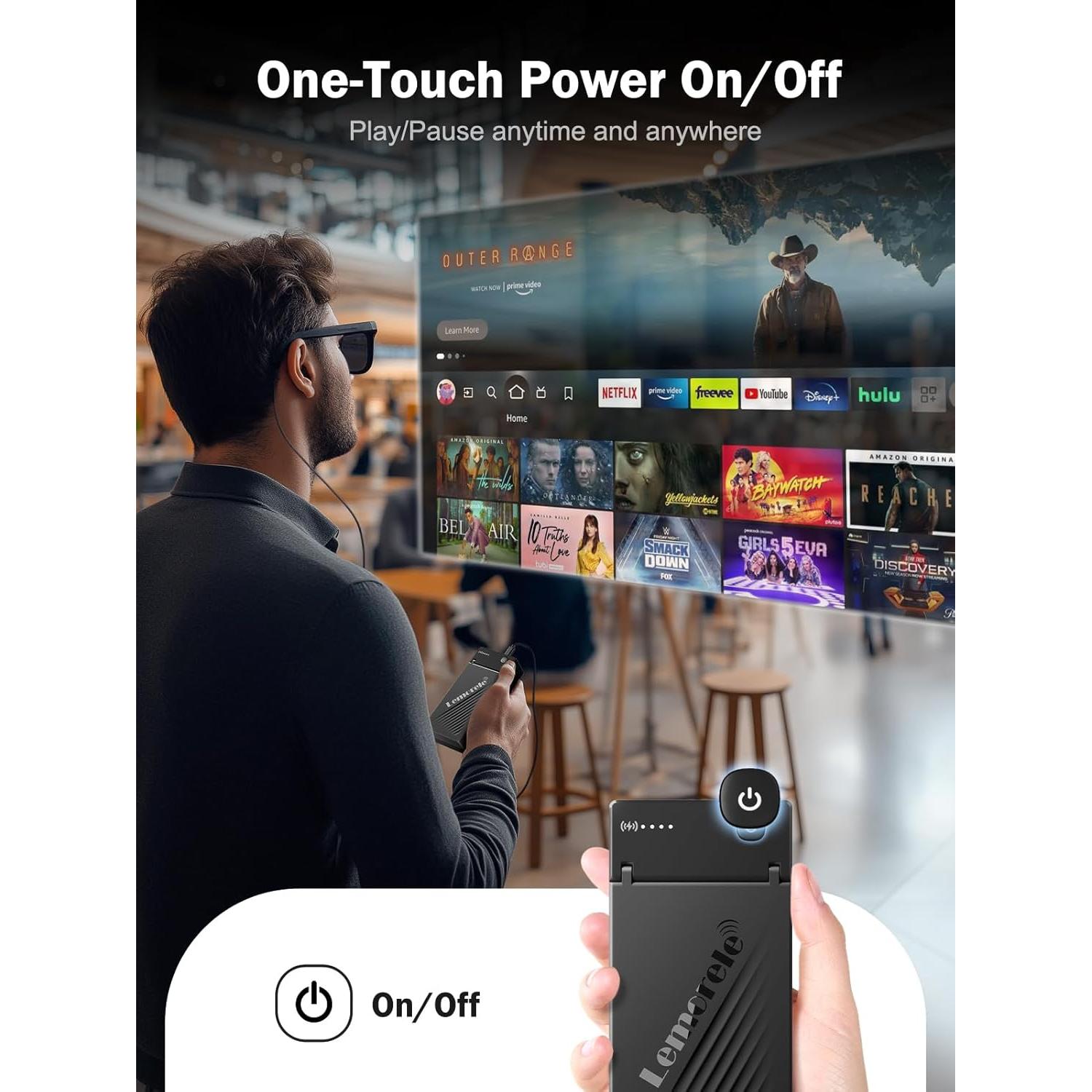 Adaptador HDMI a USB-C Lemorele HD200 4K 60Hz con Batería 5000mAh