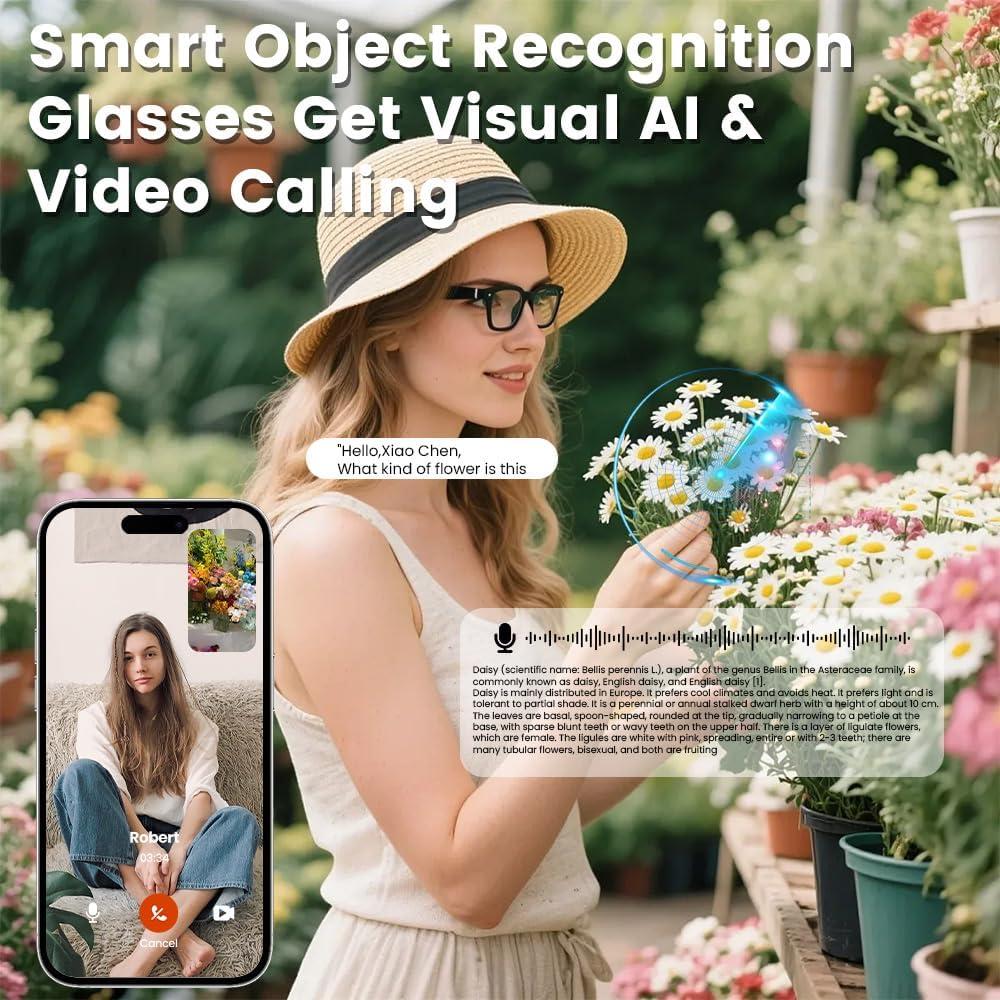 Gafas Inteligentes Ai Faifxo con Cámara 2K Bluetooth UV400