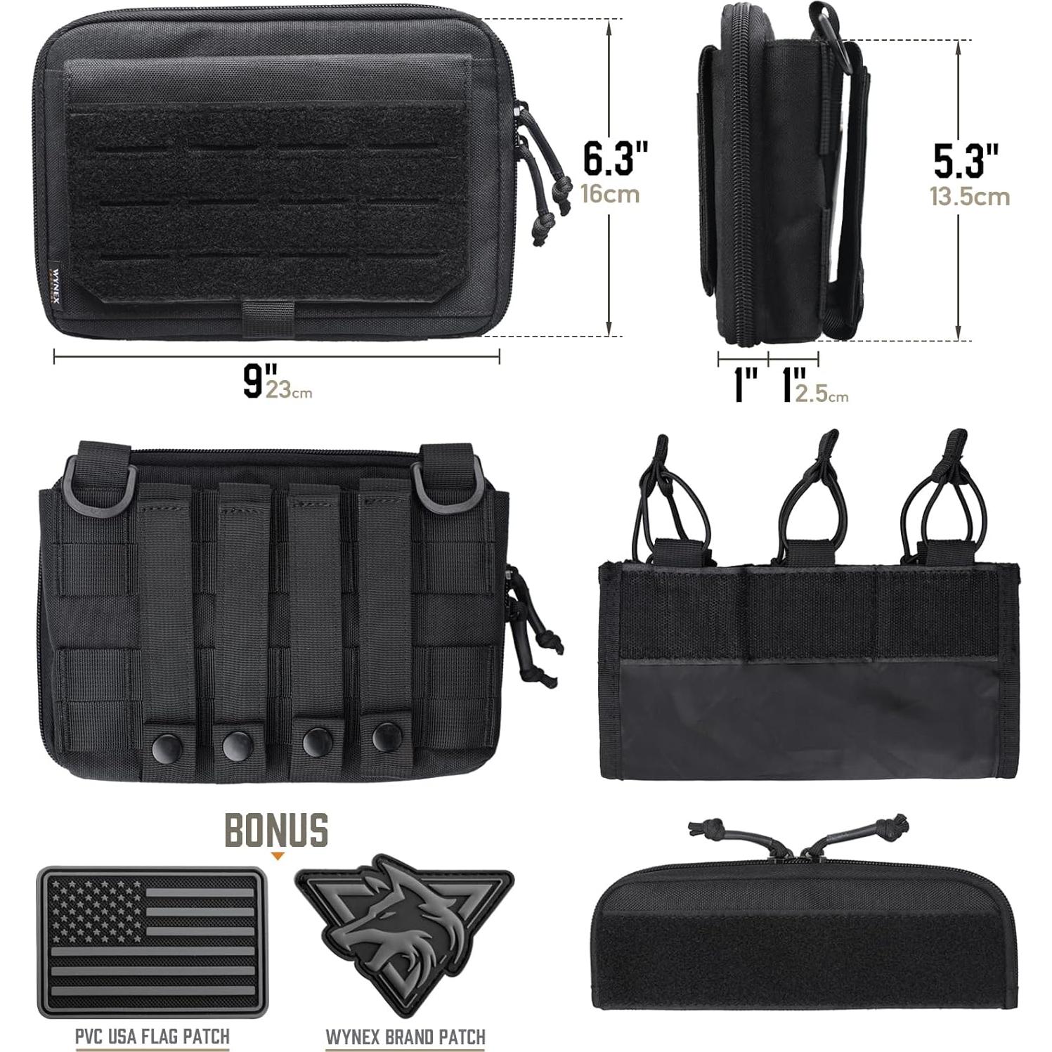 Bolsa Administrativa Táctica Wynex WY-0226B Negra 23x5x16cm