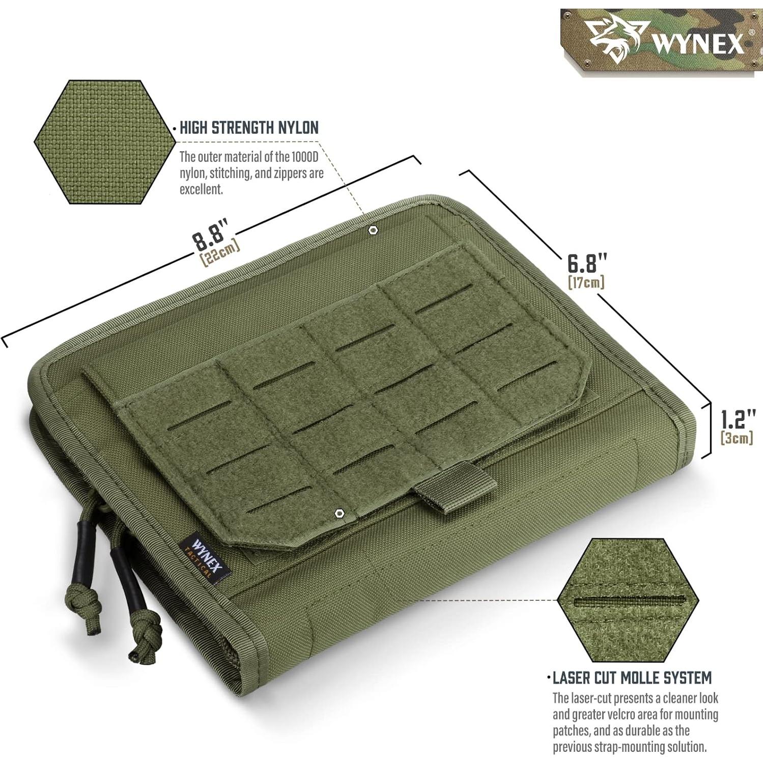 Bolsa Táctica Administrativa WYNEX Molle Verde Militar 22.35x17.27cm