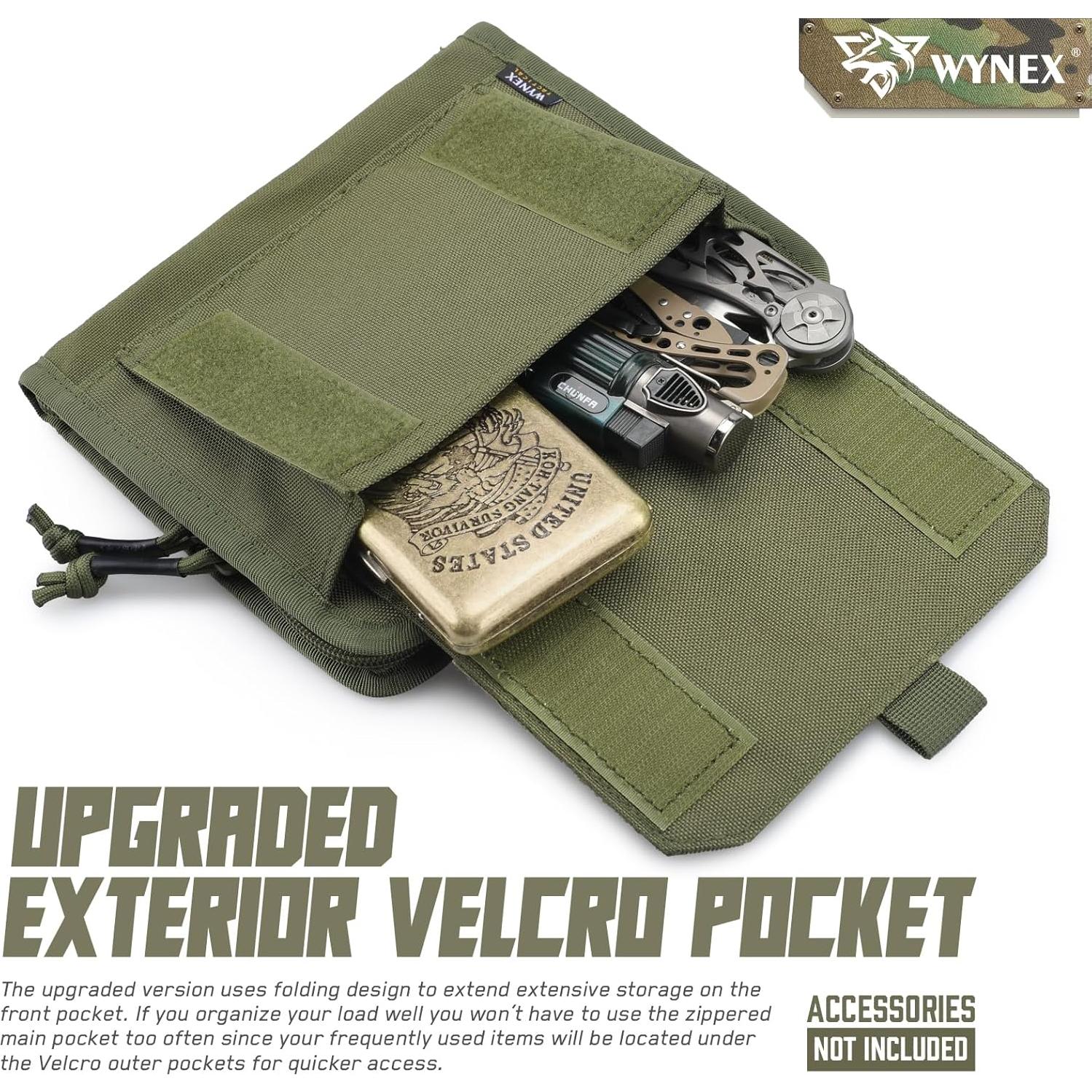 Bolsa Táctica Administrativa WYNEX Molle Verde Militar 22.35x17.27cm
