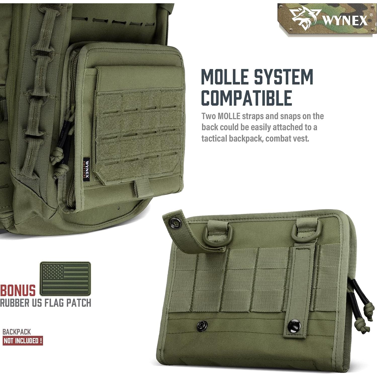 Bolsa Táctica Administrativa WYNEX Molle Verde Militar 22.35x17.27cm
