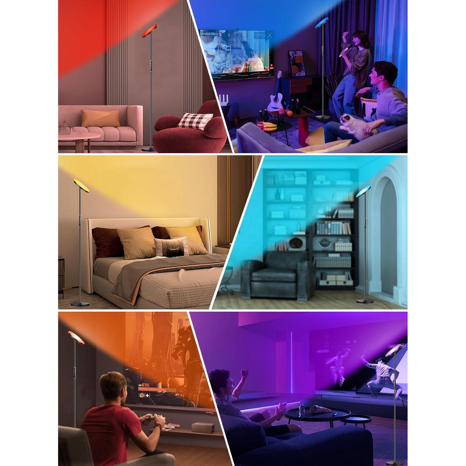 Lámpara de Pie LED RGB Monococo 36W 3600LM Control Remoto