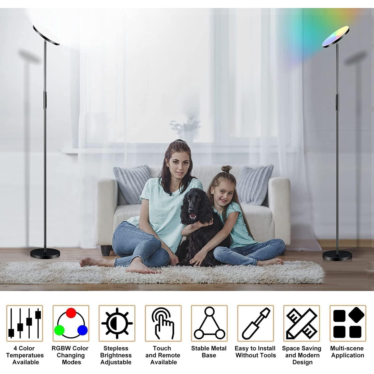 Lámpara de Pie LED RGB Monococo 36W 3600LM Control Remoto