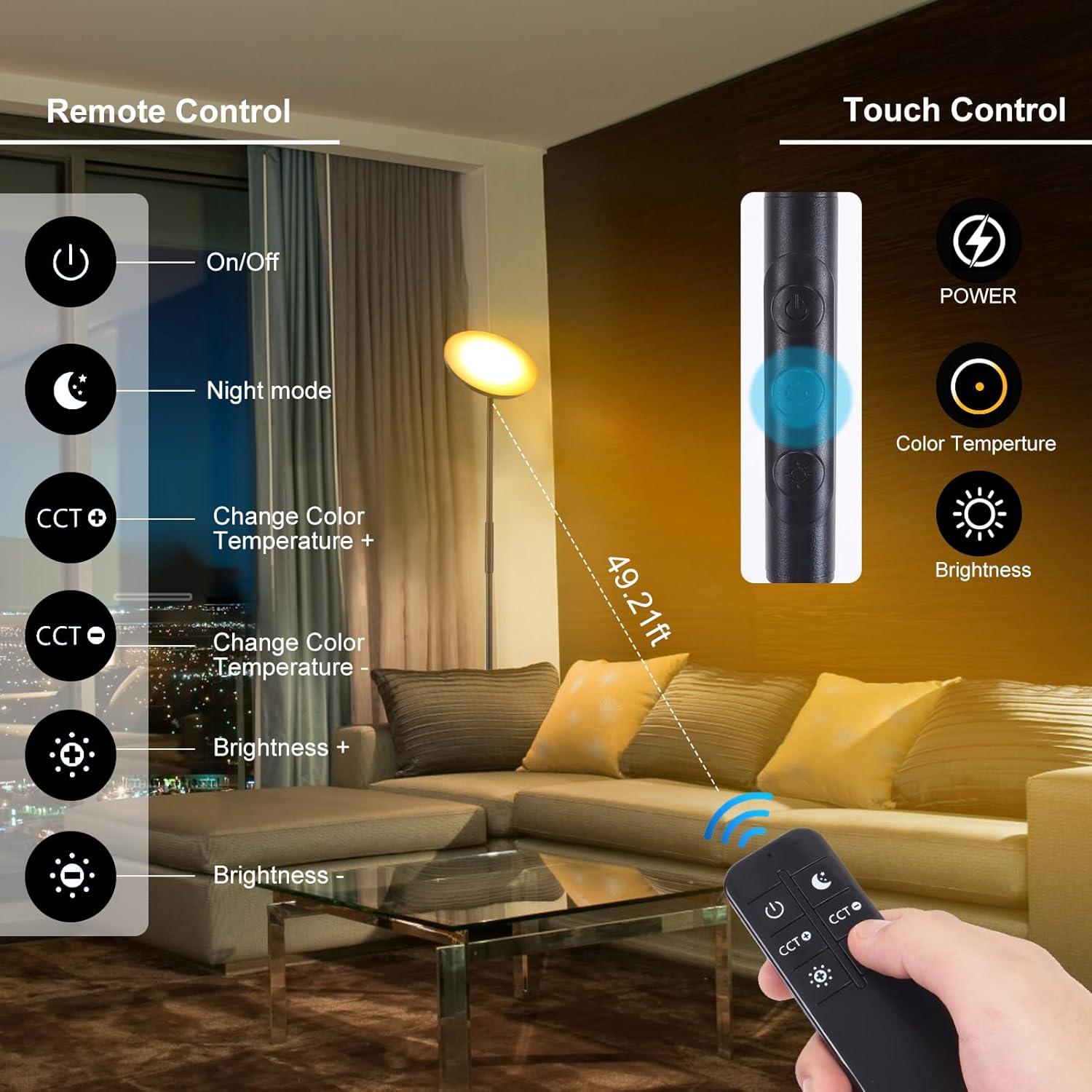 Lámpara de Pie LED RGB Monococo 36W 3600LM Control Remoto