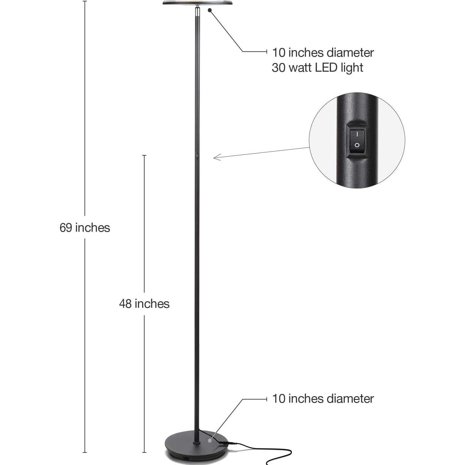 Lámpara de pie LED Brightech Sky Colors 1.75m Control Wi-Fi