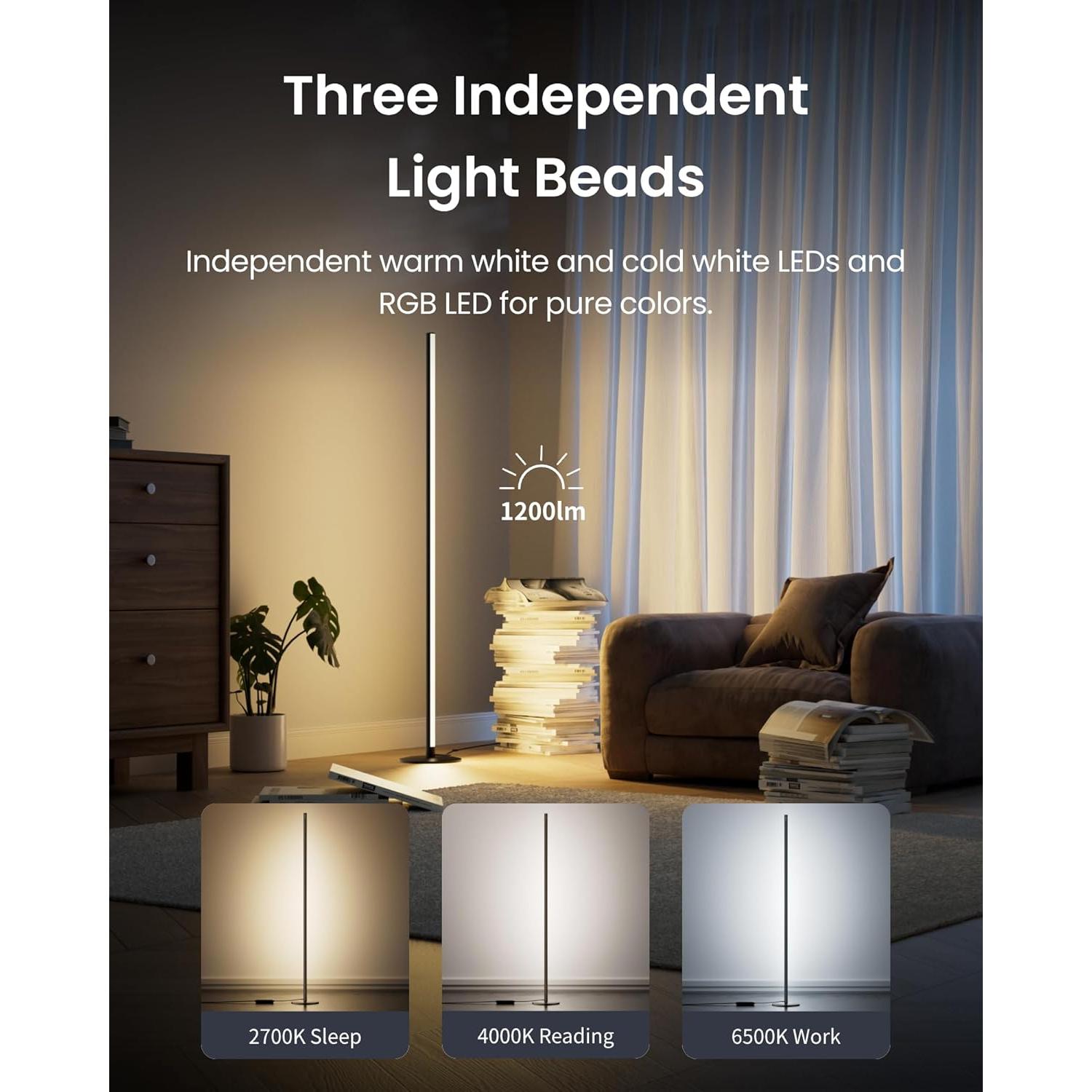 Lámpara de Pie SwitchBot RGBW, 1200lm, Compatible con Matter