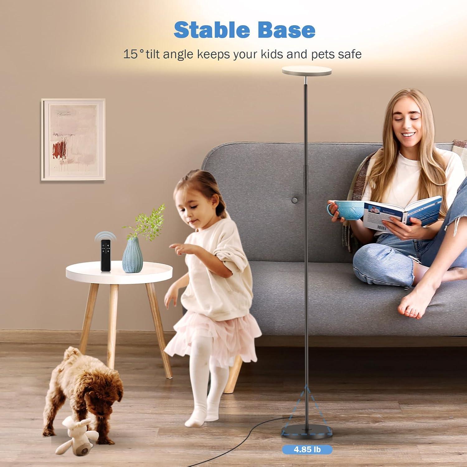 Lámpara de Pie LED Yikuneng 3000LM 30W Regulable 2700K-6500K