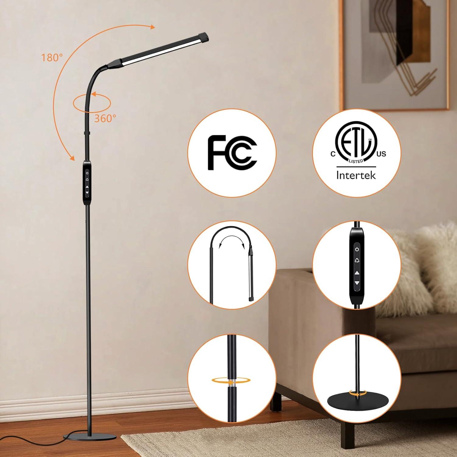 Lámpara de Pie LED Qumusaa con Control Remoto 182 cm