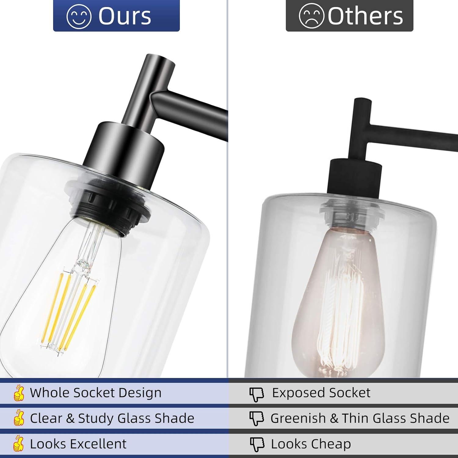 Lámpara de Pie Industrial Bosceos E26 Negra 168 cm con Bombilla