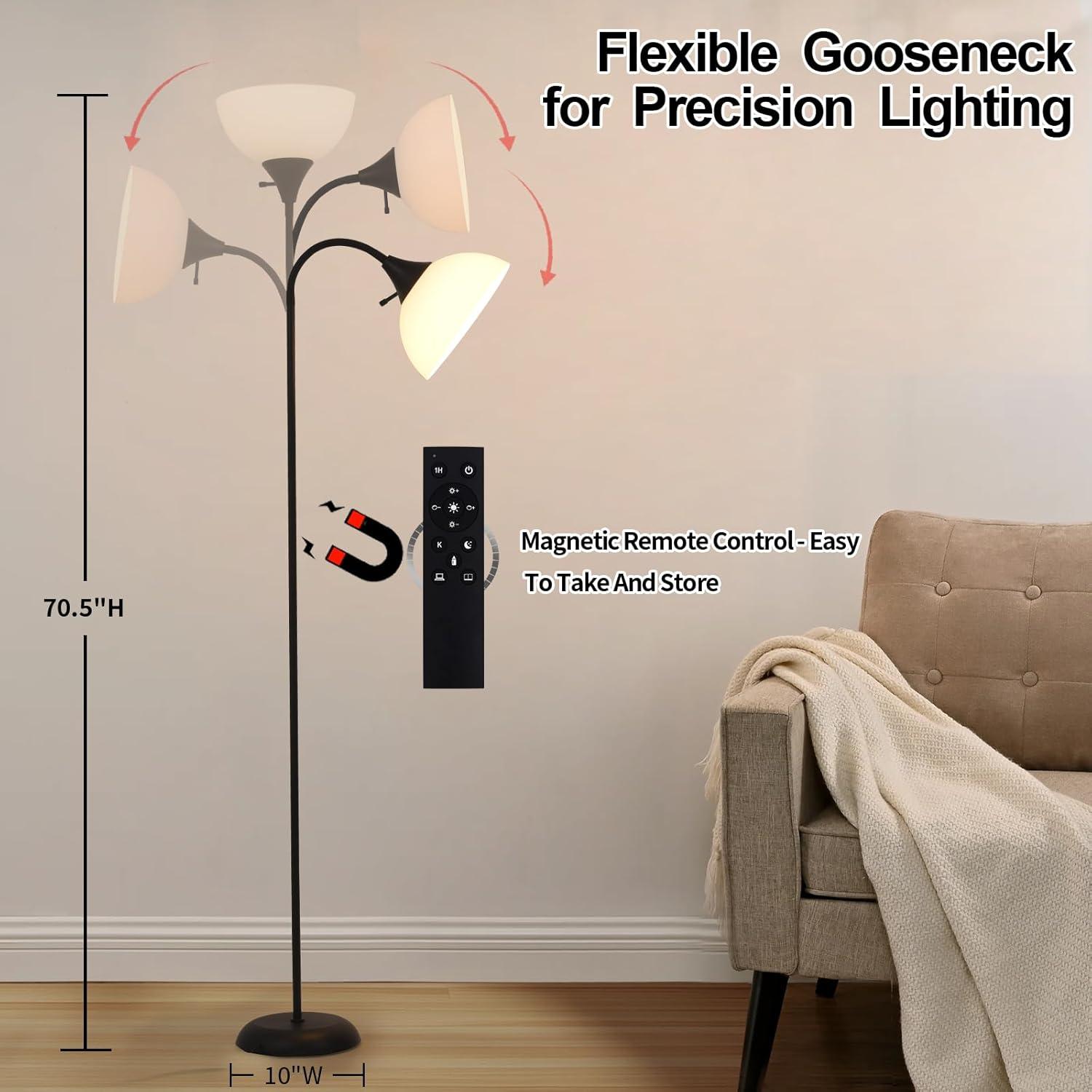 Lámpara de Pie GDRKNP Ajustable con Control Remoto 9W