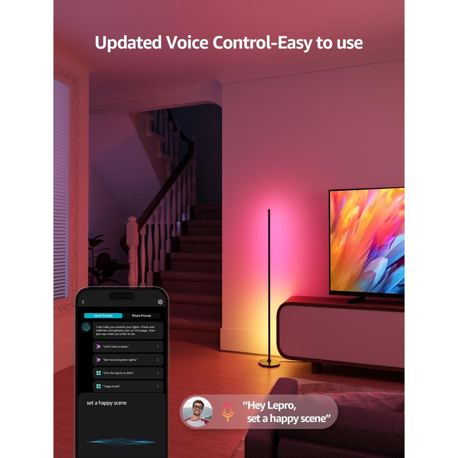 Lámpara de Pie LED Inteligente Lepro OE1 RGBICW 1000LM