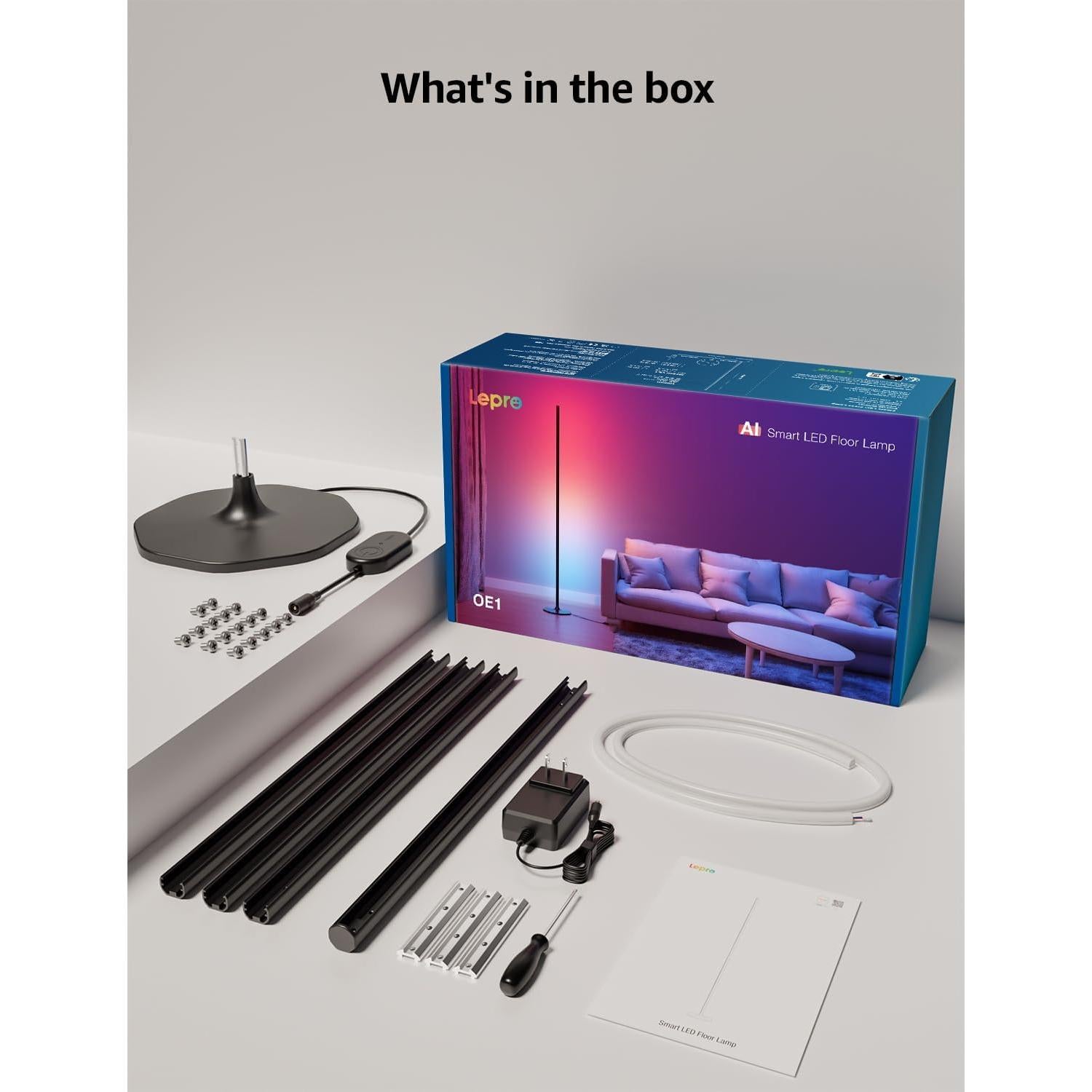 Lámpara de Pie LED Inteligente Lepro OE1 RGBICW 1000LM