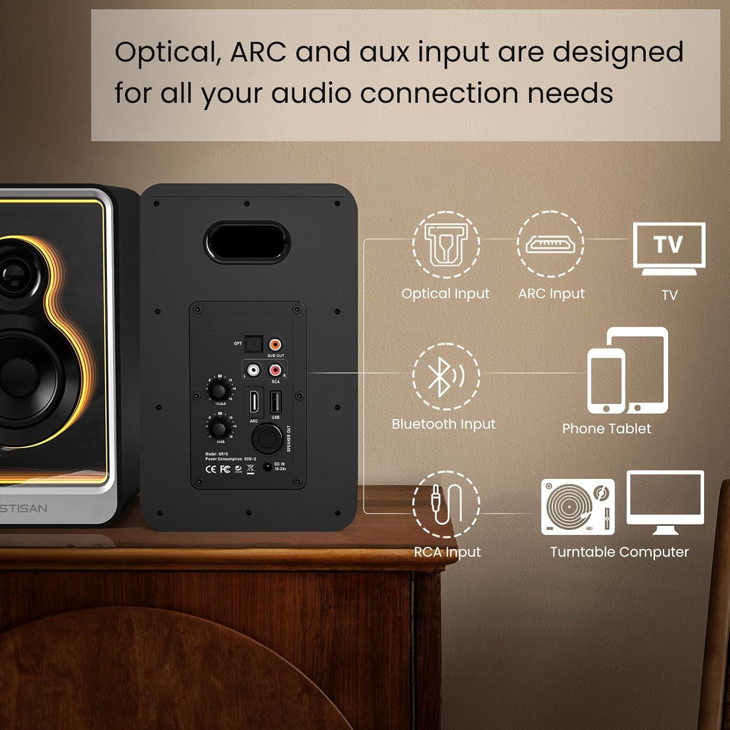 Altavoces Estantería Bluetooth BESTISAN SR15 4.87 kg 2.0