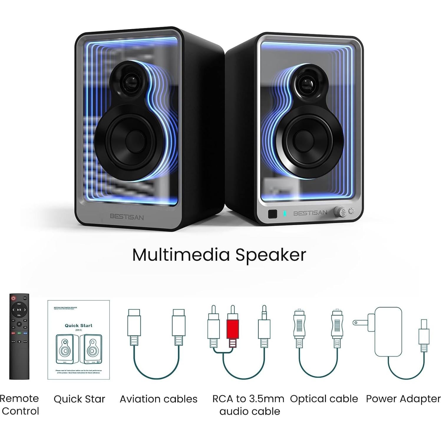 Altavoces Estantería Bluetooth BESTISAN SR15 4.87 kg 2.0