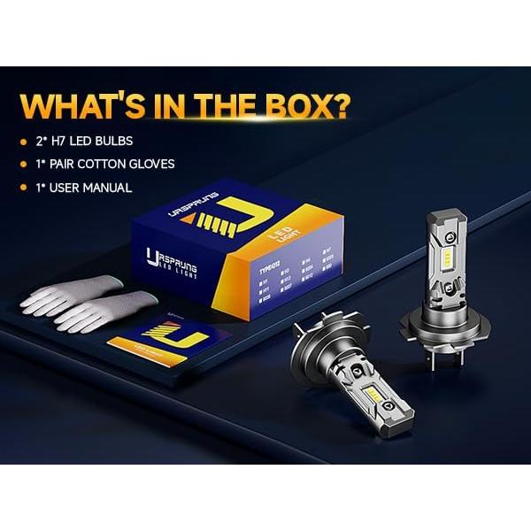 Bombillas LED H7 Ursprung Q12 Ultra Brillantes 6500K - Paquete de 2