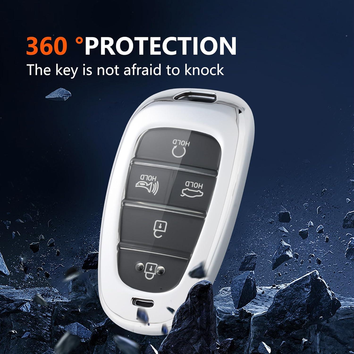 Funda de Llave Hyundai Flensent TPU Plata 2022-2025