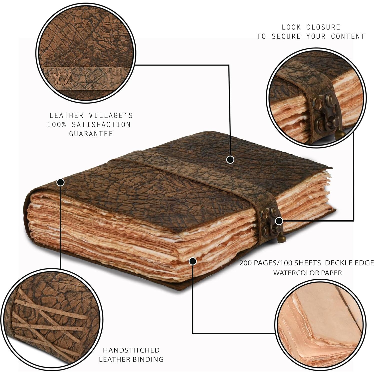 Diario Vintage de Cuero Leather Village 33x20 cm - 200 Páginas