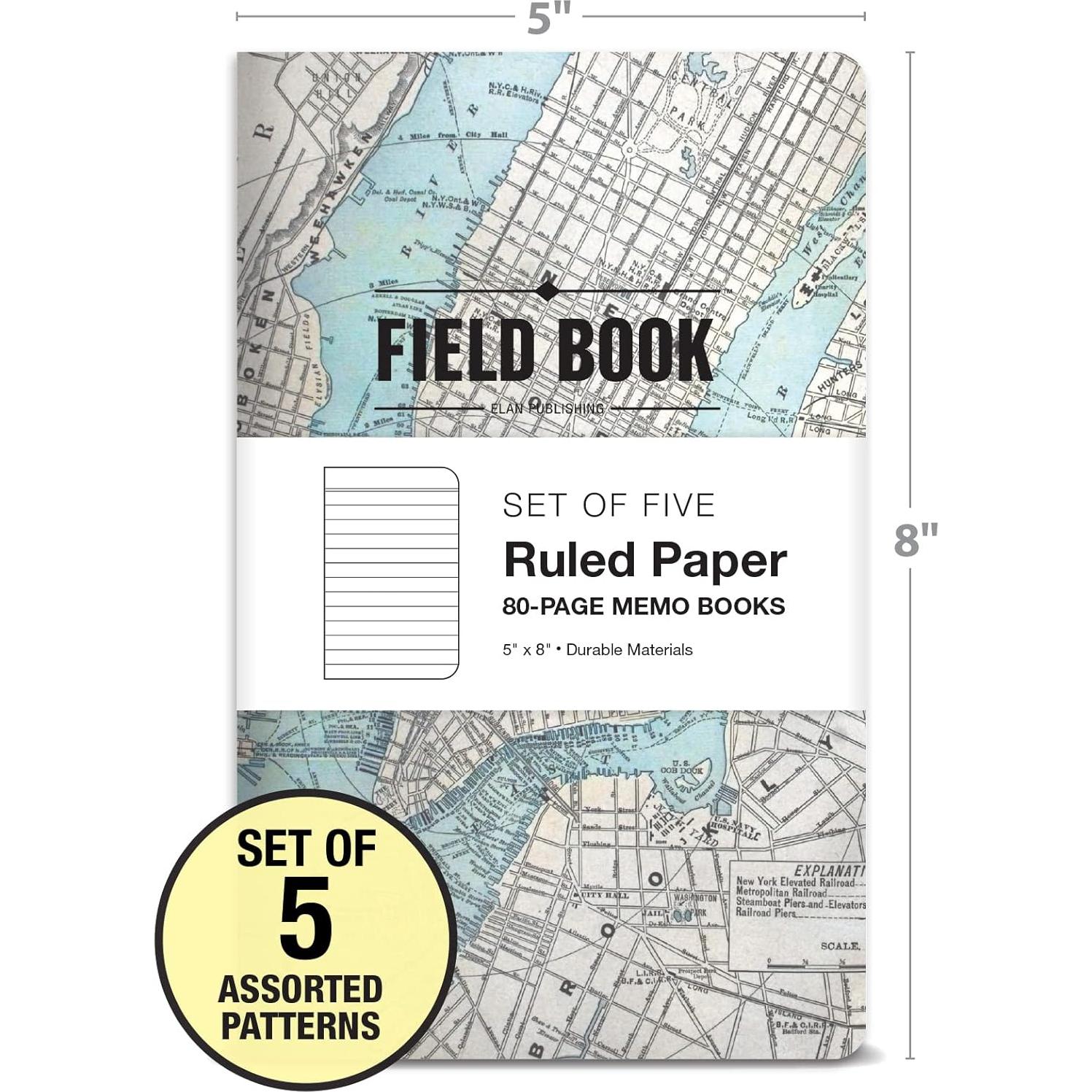 Cuaderno de Campo Elan Publishing 5 unidades Rayado 12.7x20.3cm