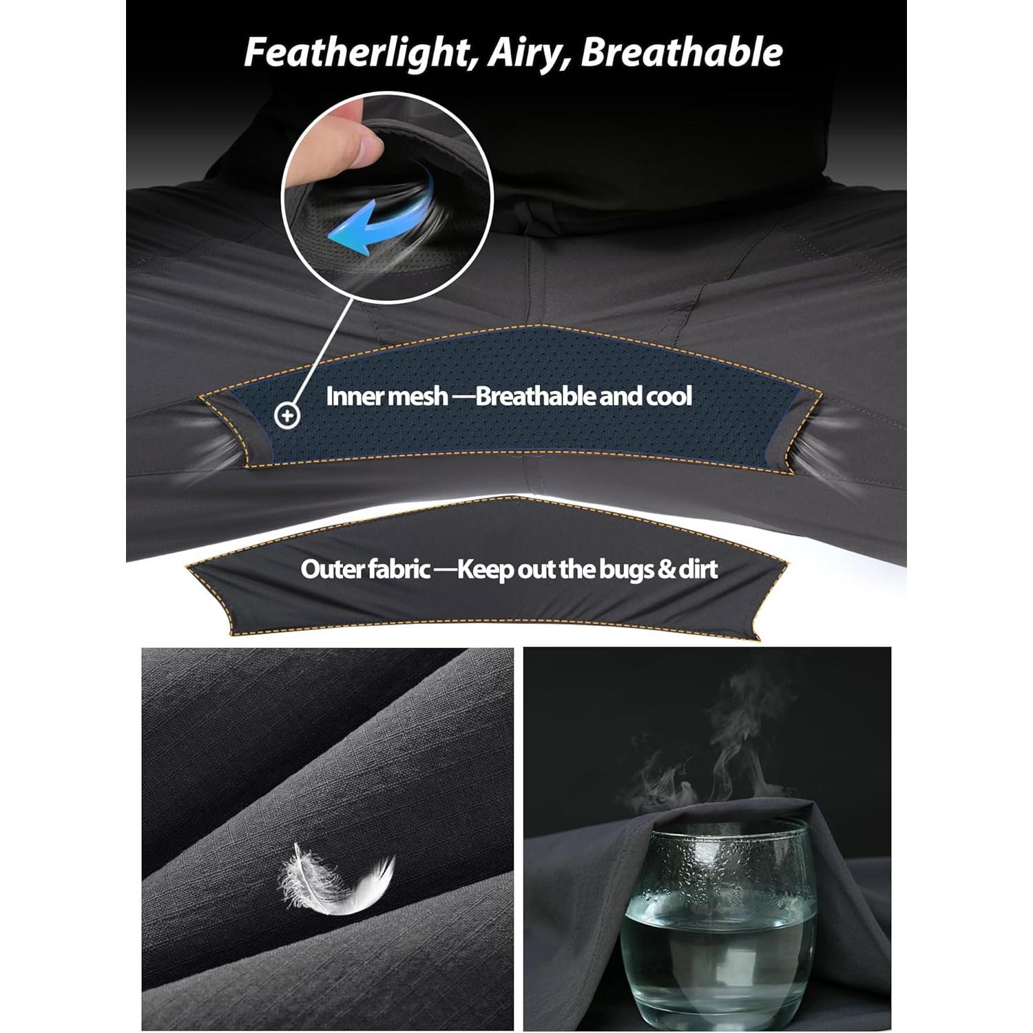 Pantalones de Senderismo Ligeros Hombre Cargo Nylon 36W x 30L