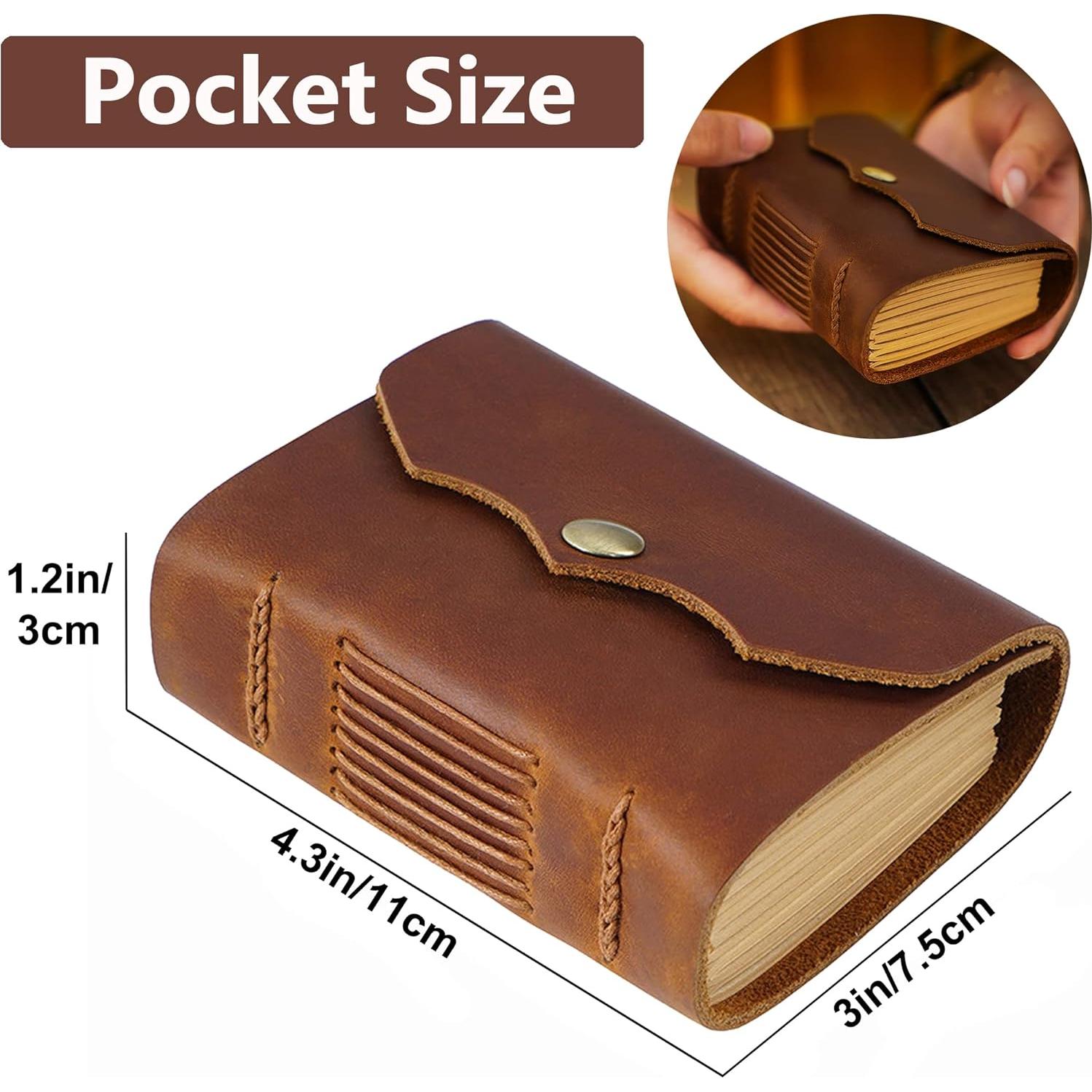 Cuaderno de Piel Acidea Vintage 320 Páginas 10.9x7.6cm