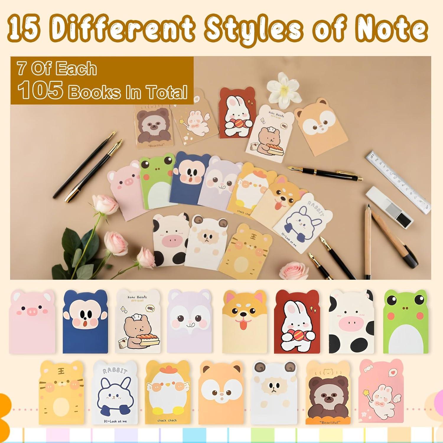 105 Mini Cuadernos ZestNova para Niños - Animales Caricatura