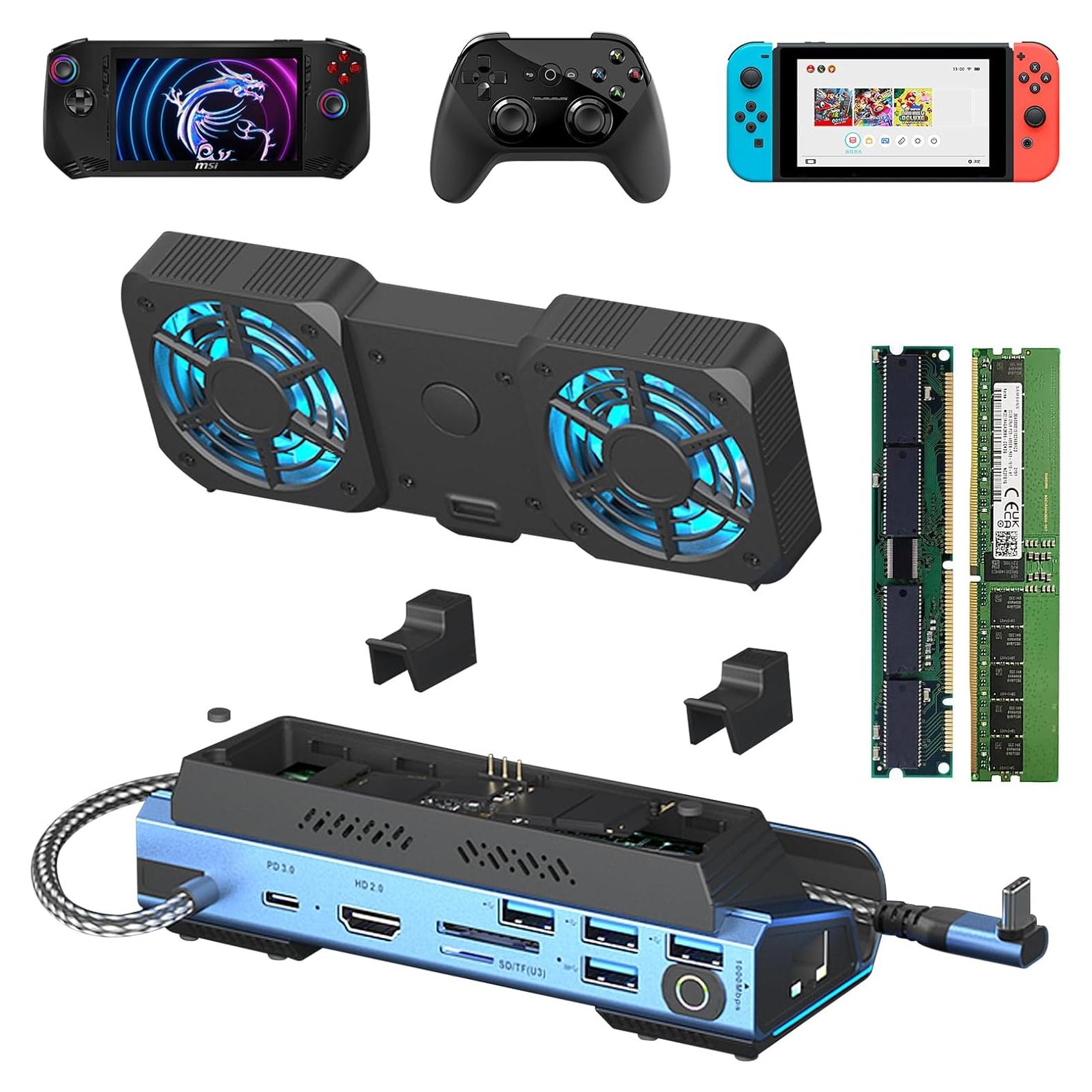 Dock de Juegos Porpen V279 10 en 1 con Enclosure M.2 NVMe