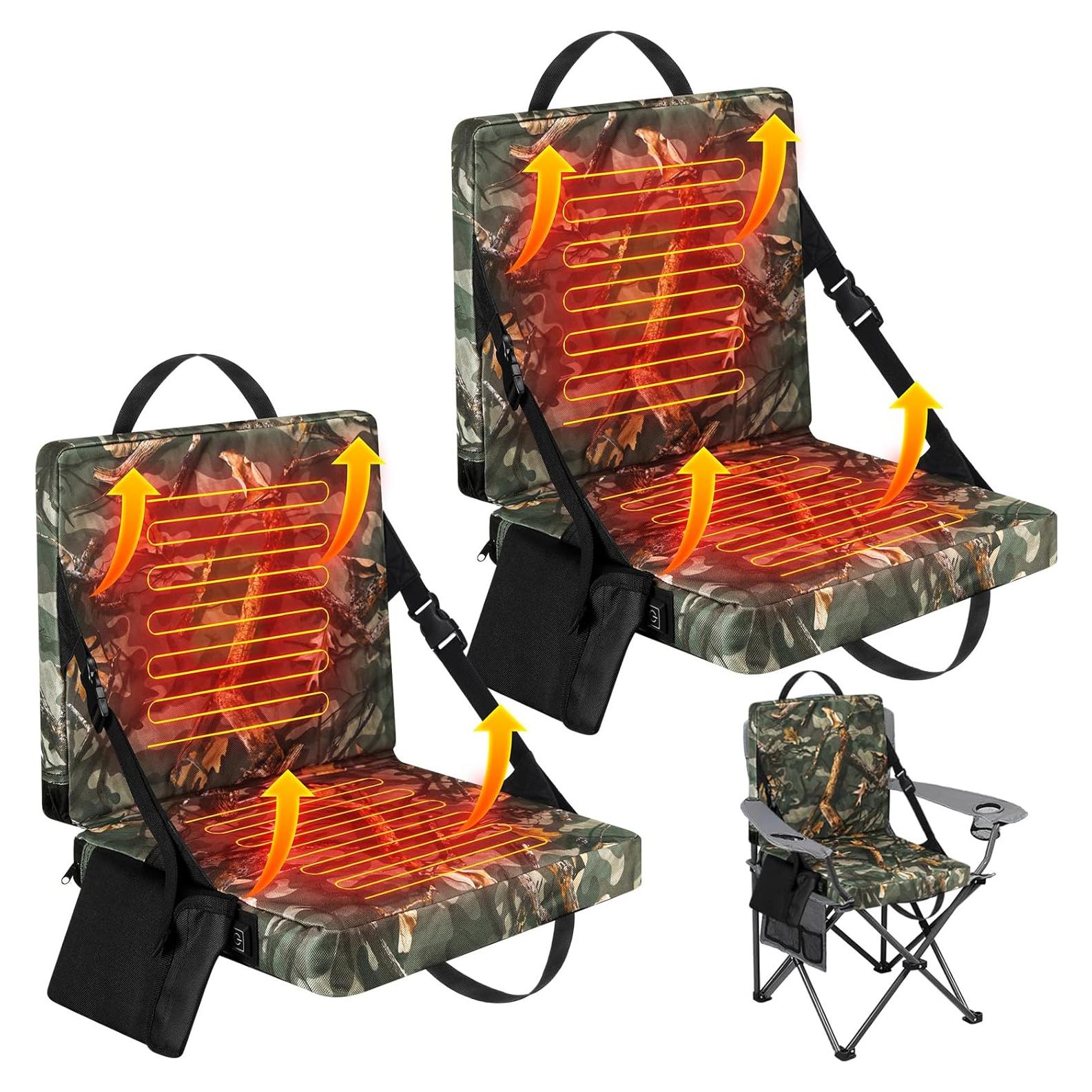 Cojines de Asiento Calentados Plegables Fanfanwin 2 Pcs Camuflaje