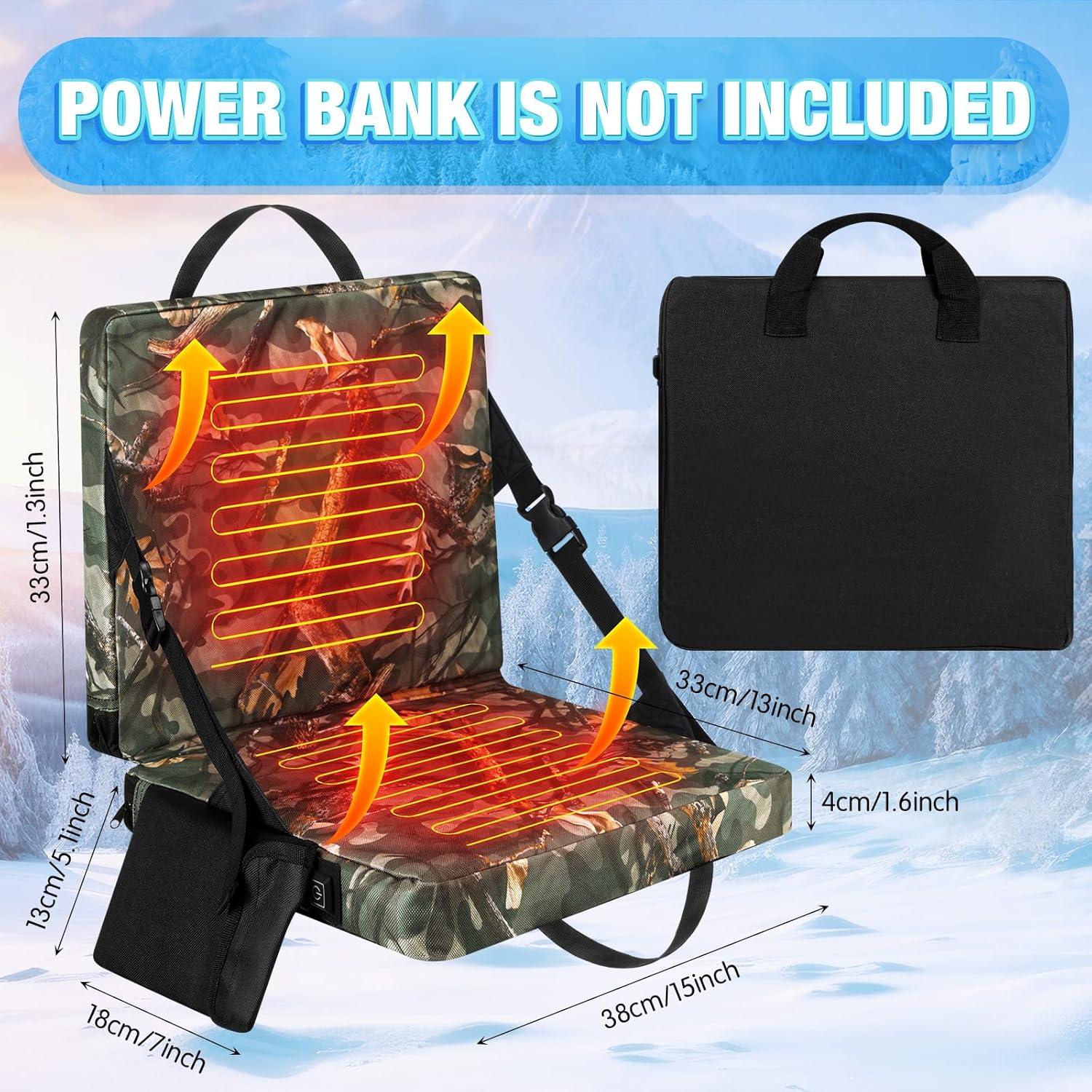 Cojines de Asiento Calentados Plegables Fanfanwin 2 Pcs Camuflaje