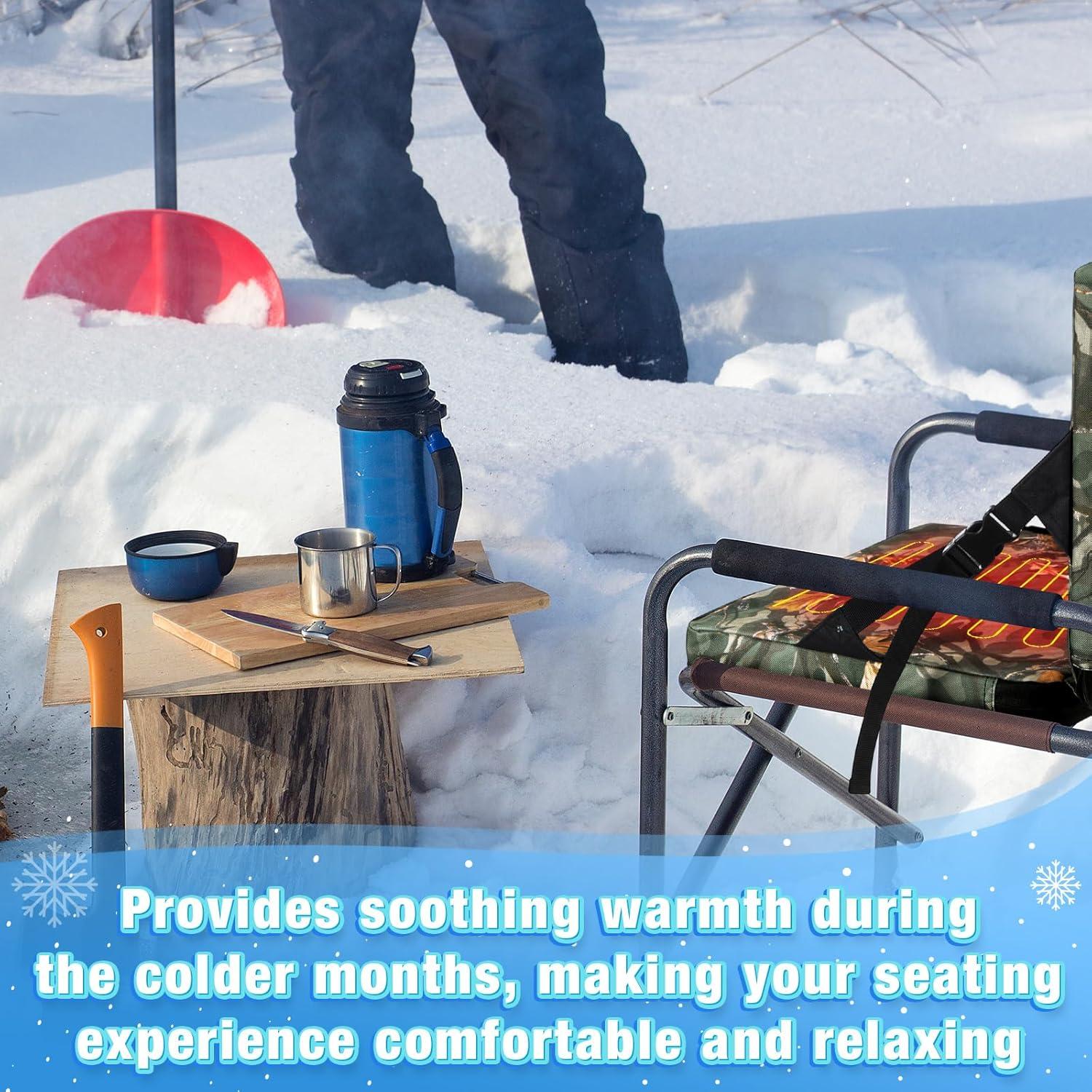 Cojines de Asiento Calentados Plegables Fanfanwin 2 Pcs Camuflaje