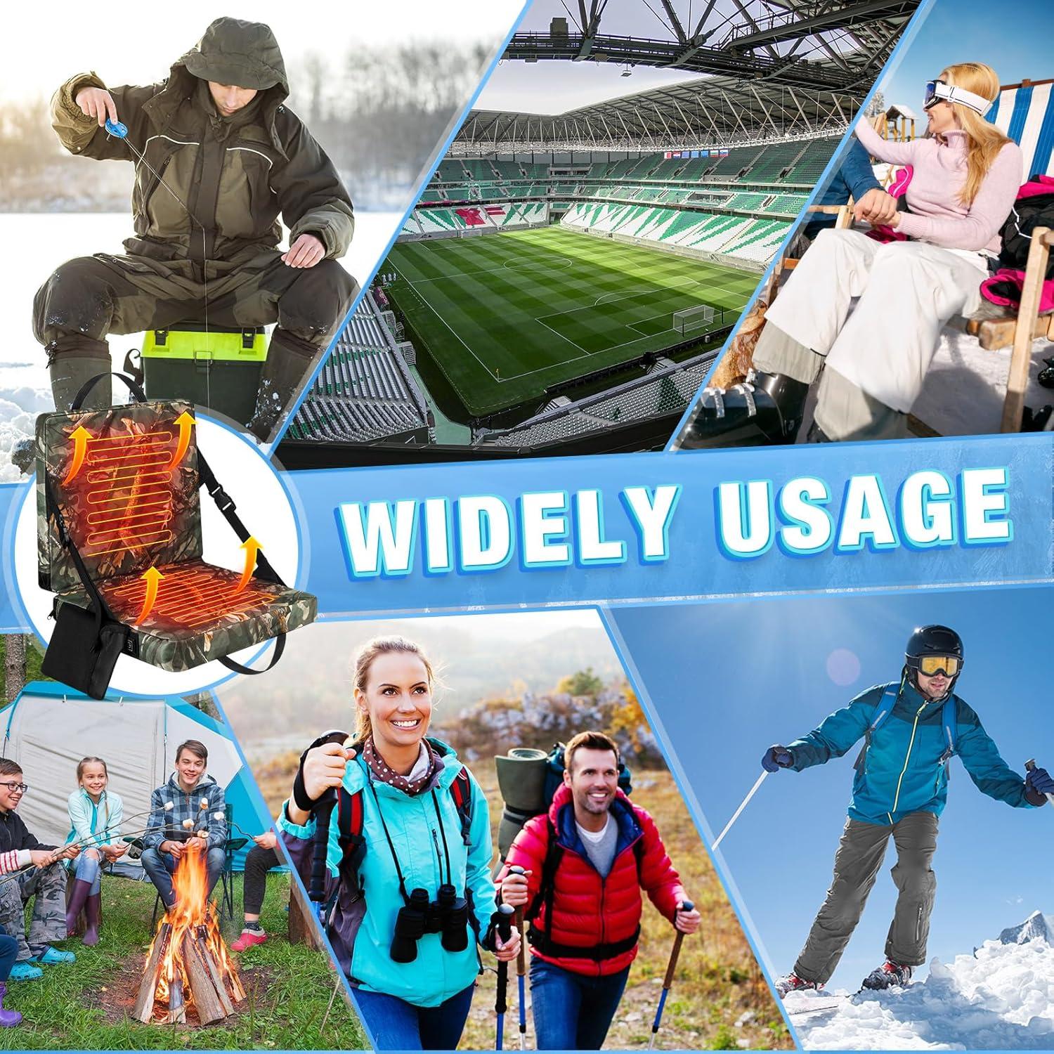 Cojines de Asiento Calentados Plegables Fanfanwin 2 Pcs Camuflaje