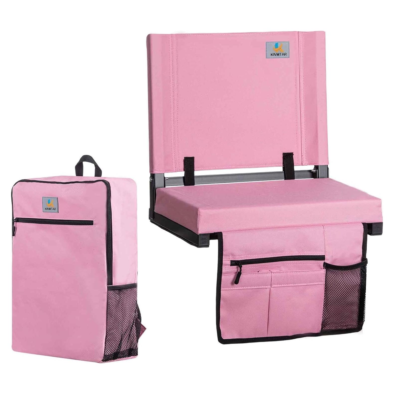 Asiento de Estadio KIVMTAR Plegable con Soporte Espalda Rosa