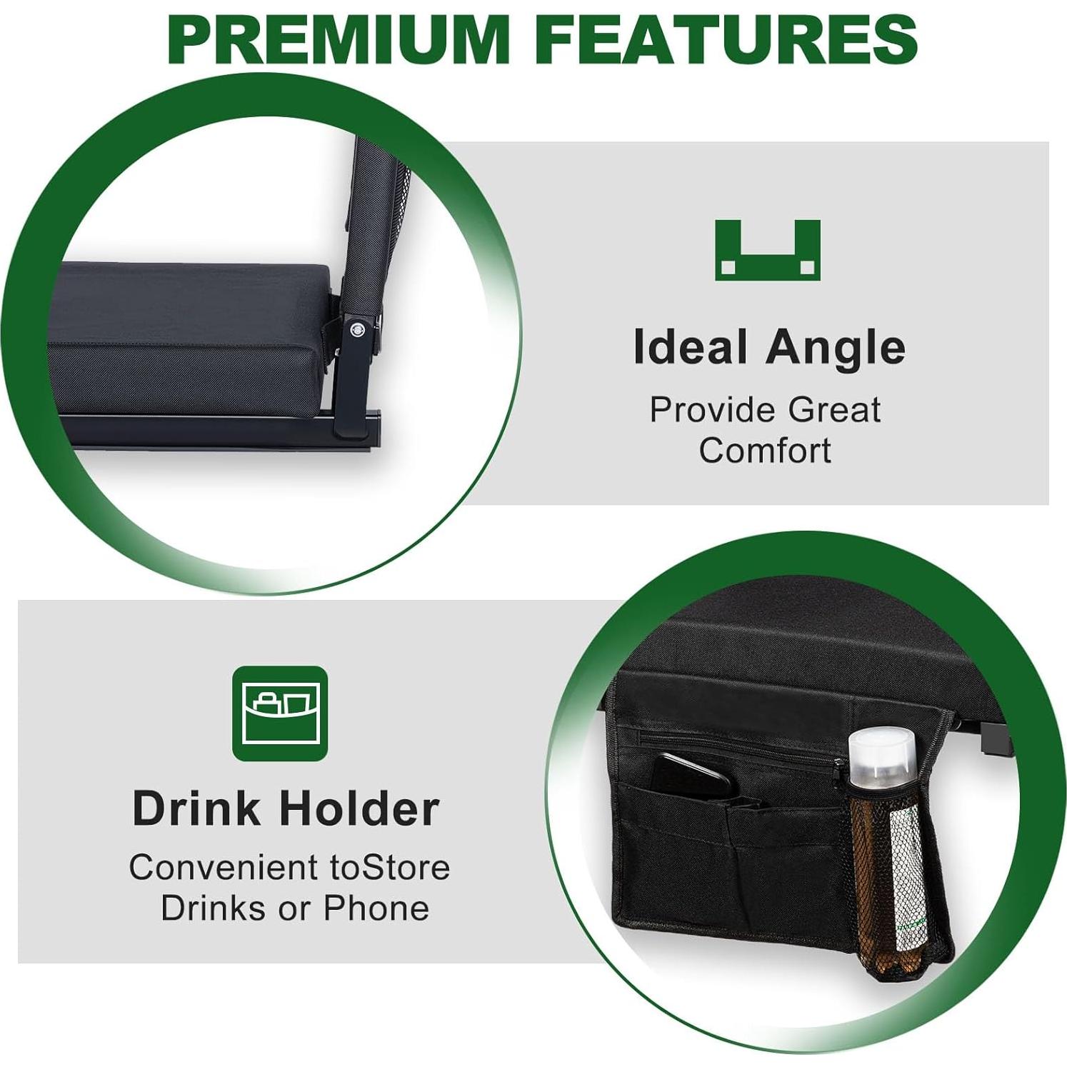 Asiento de Estadio KIVMTAR Plegable con Soporte Espalda Rosa