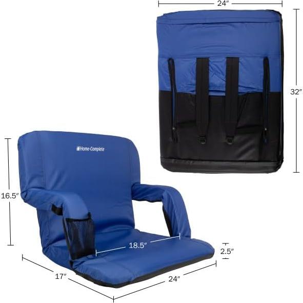 Silla de Estadio Ancha Home-Complete Azul con Respaldo y 6 Posiciones