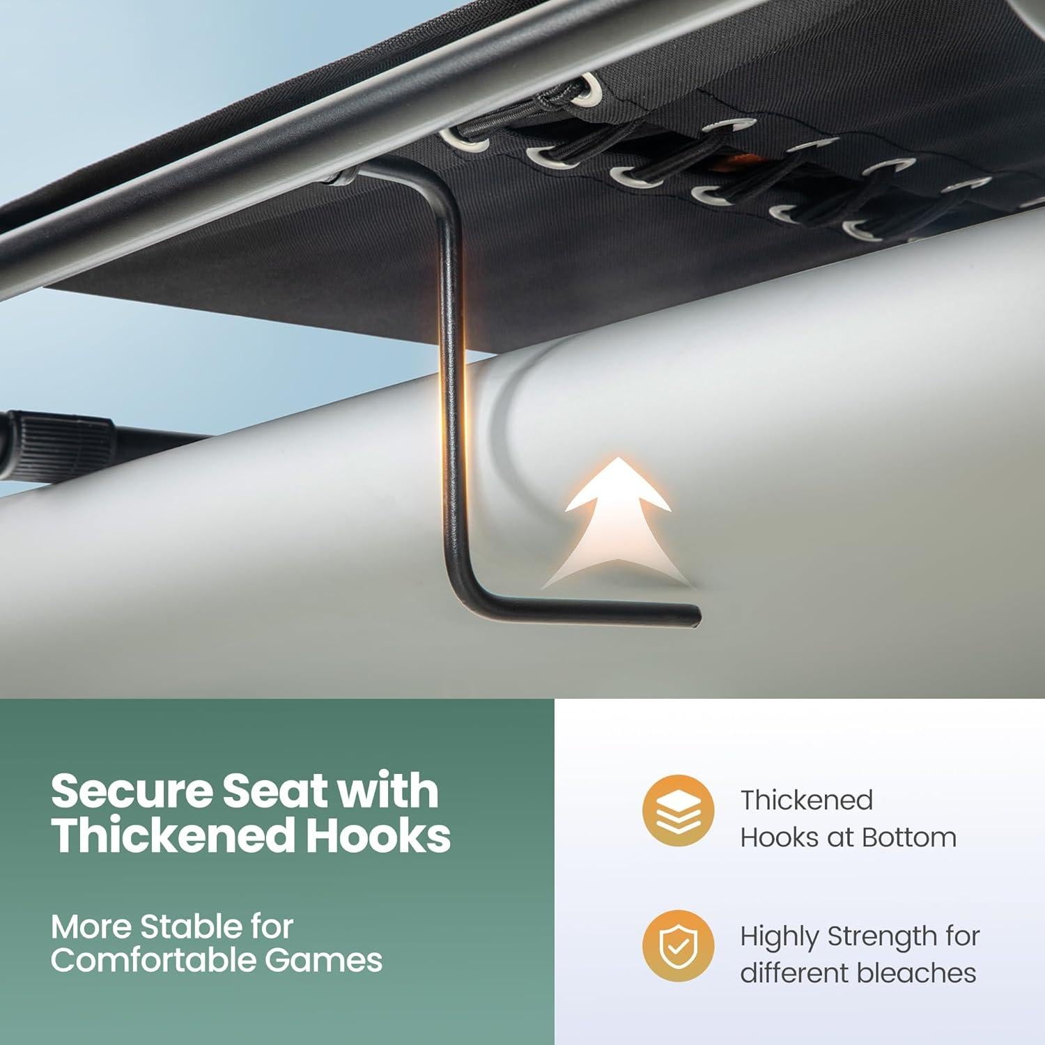 Silla de Estadio Plegable HIGH POINT SPORTS Negra y Gris - 2 Paquetes