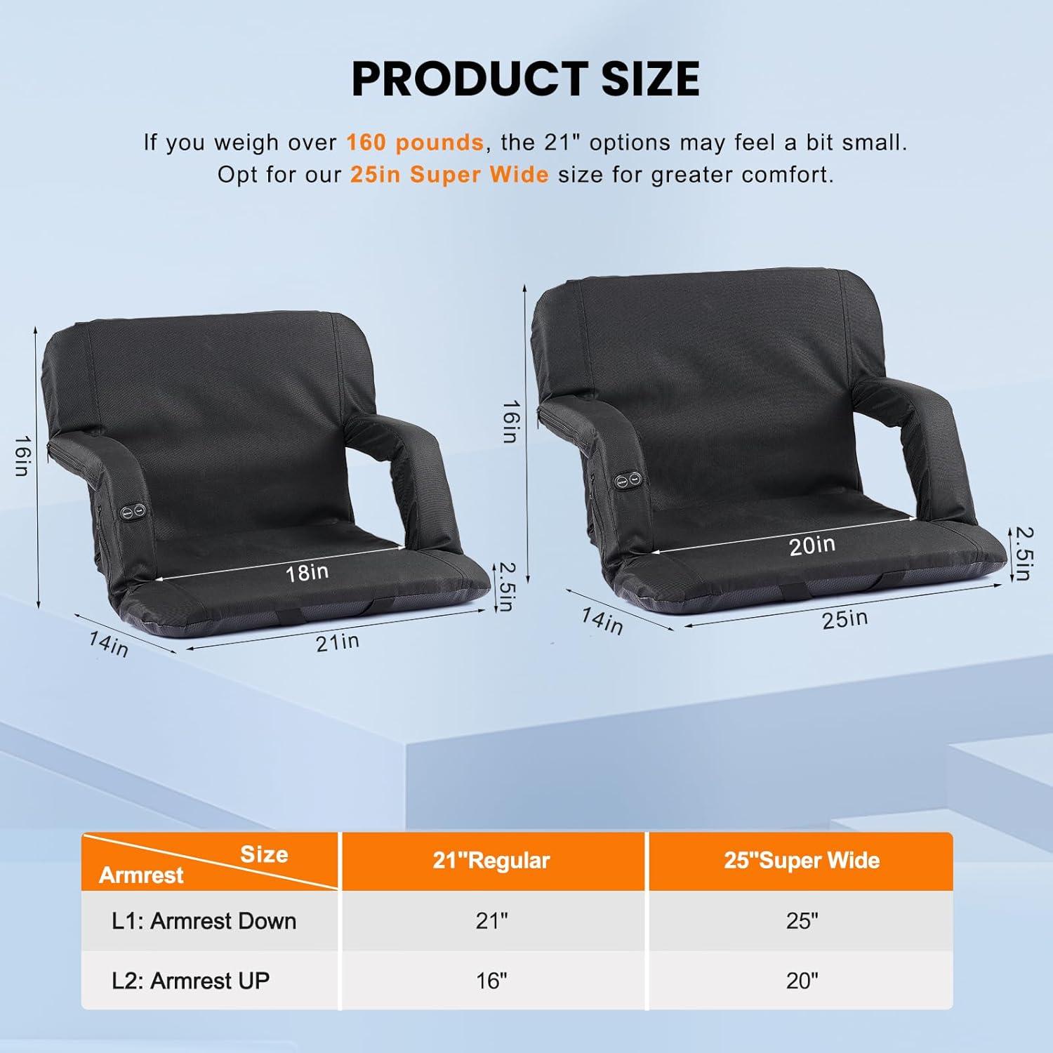 Silla Plegable Calentada CozyGoo 21" con 6 Inclinaciones