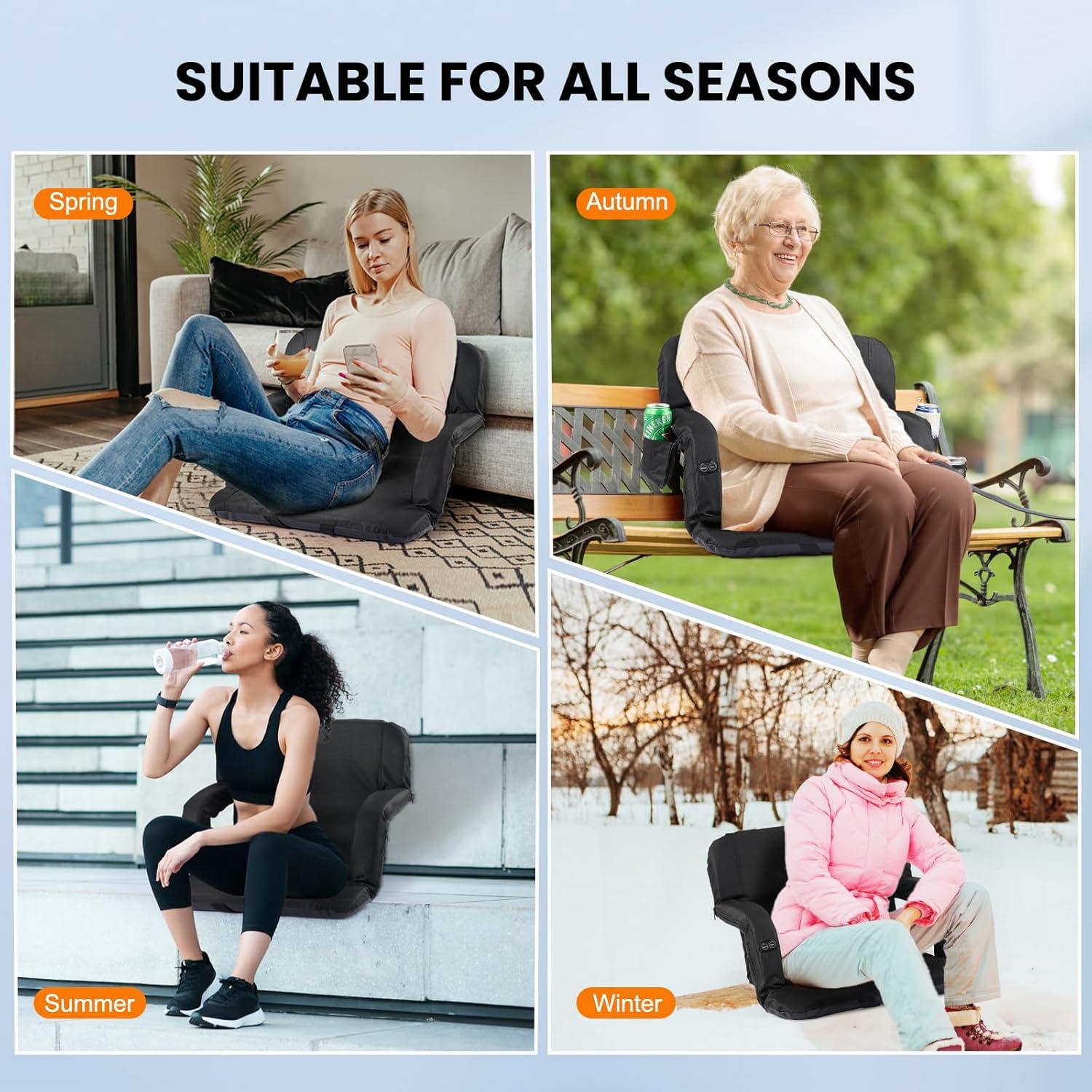 Silla Plegable Calentada CozyGoo 21" con 6 Inclinaciones