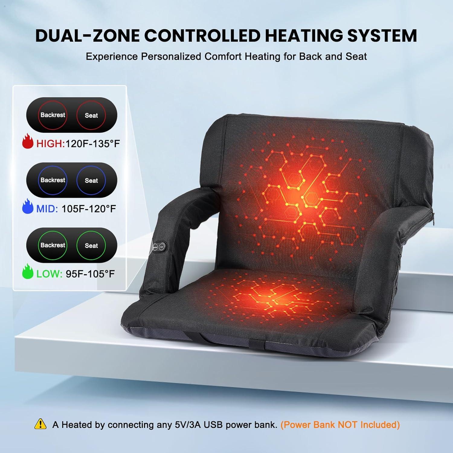 Silla Plegable Calentada CozyGoo 21" con 6 Inclinaciones