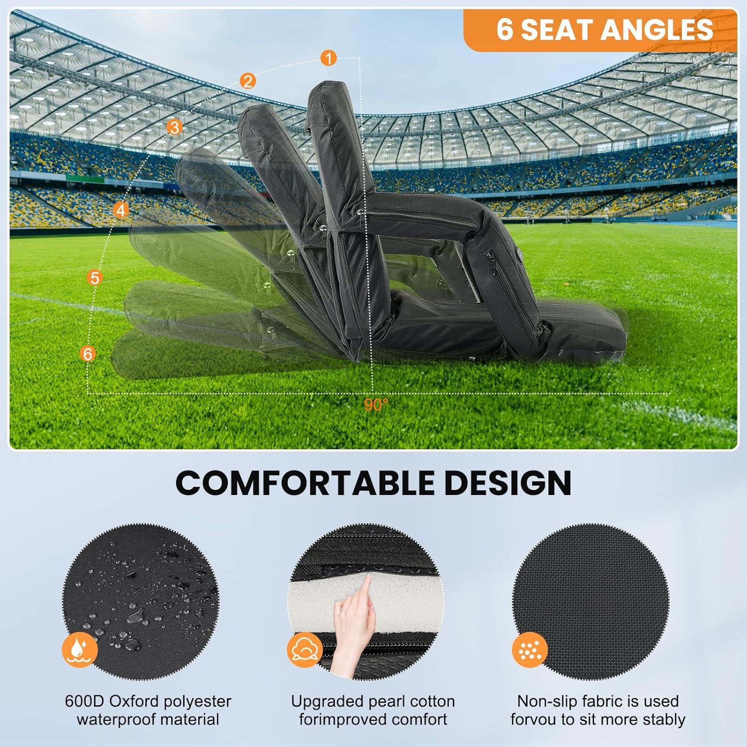 Silla Plegable Calentada CozyGoo 21" con 6 Inclinaciones