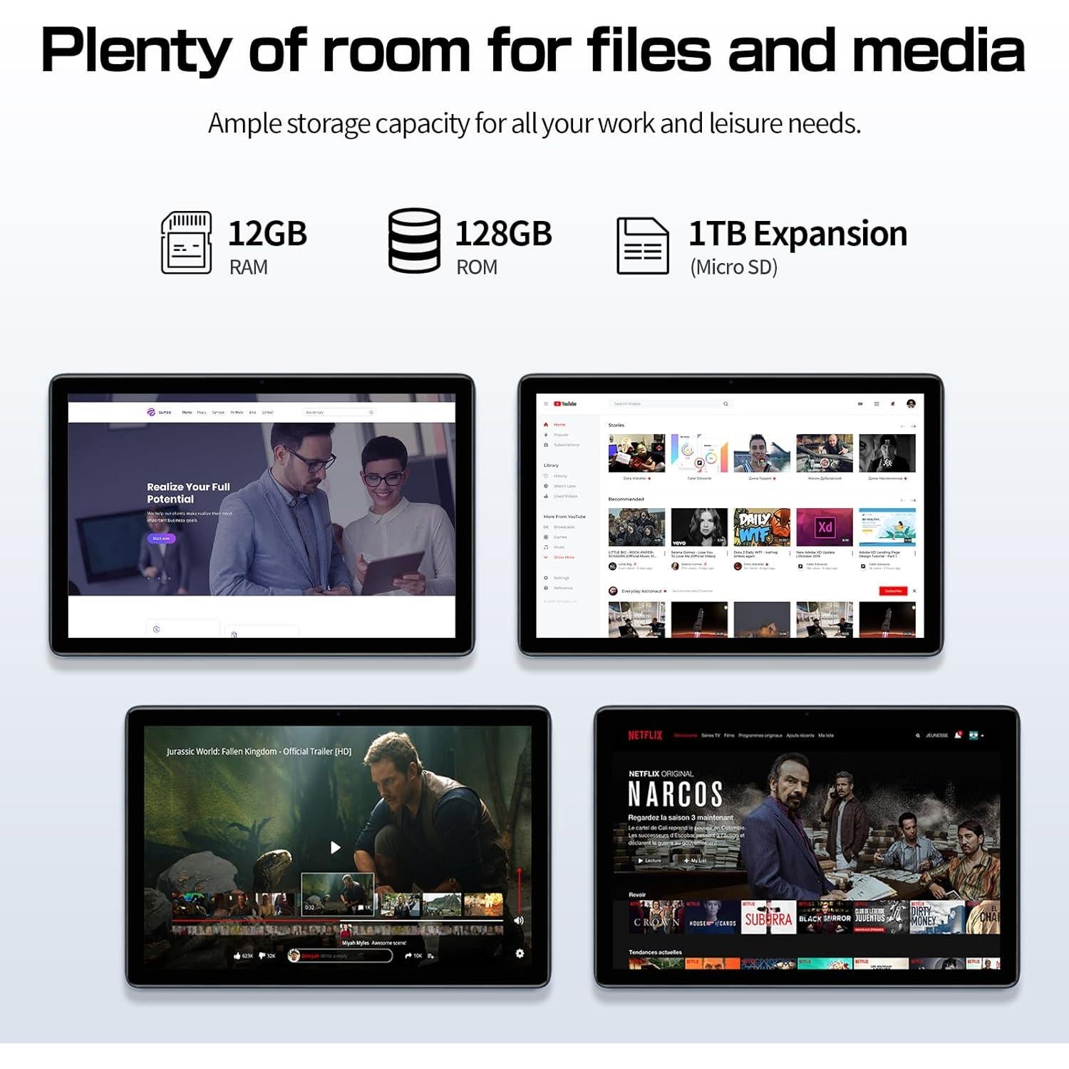 Tableta Android VOLENTEX M10 10" 12GB RAM 128GB 4G LTE Gris