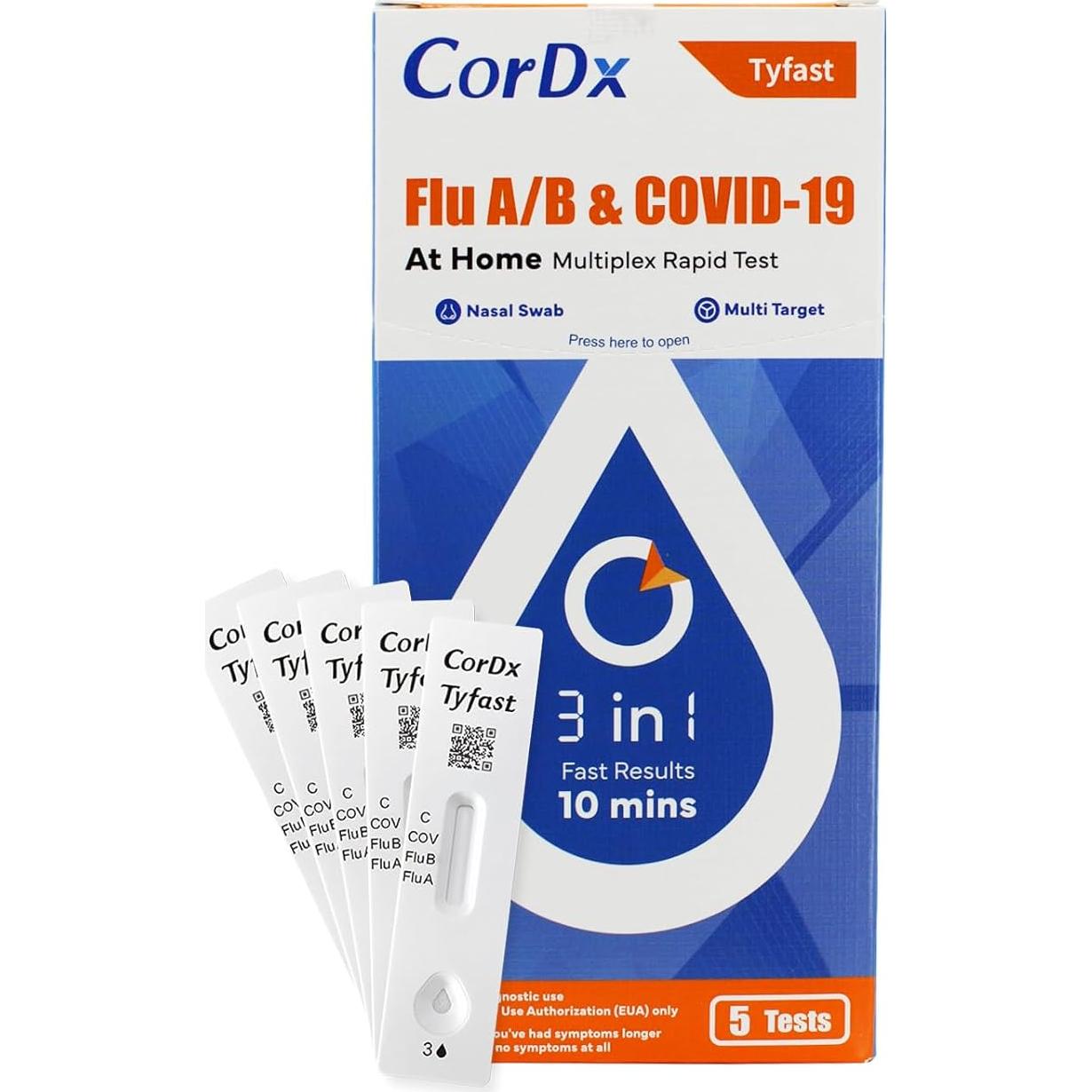 Prueba Rápida Multiplex CorDx 10 Min Influenza A/B y COVID-19