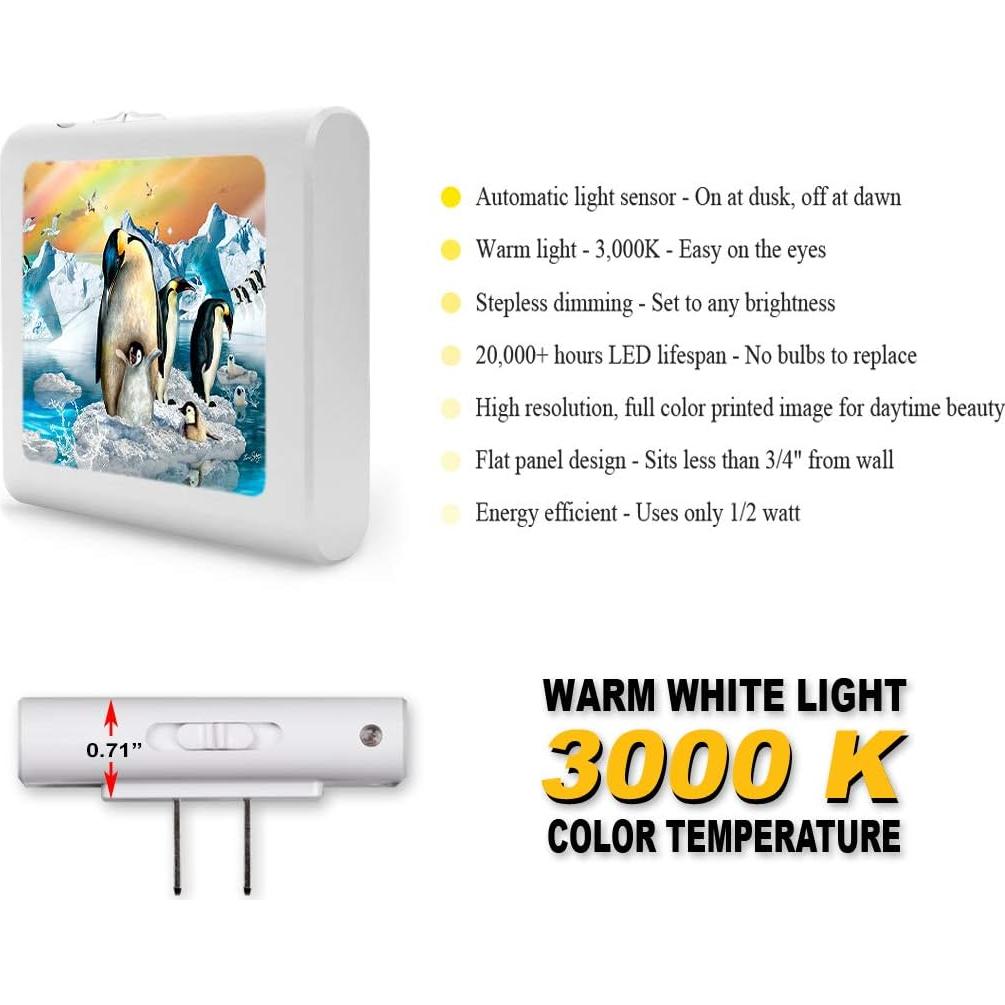 Luz Nocturna LED Art Plates Regulable con Sensor Automático