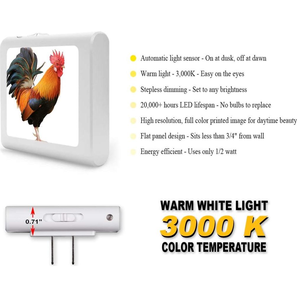 Luz Nocturna LED Art Plates con Sensor Automático y Brillo Ajustable