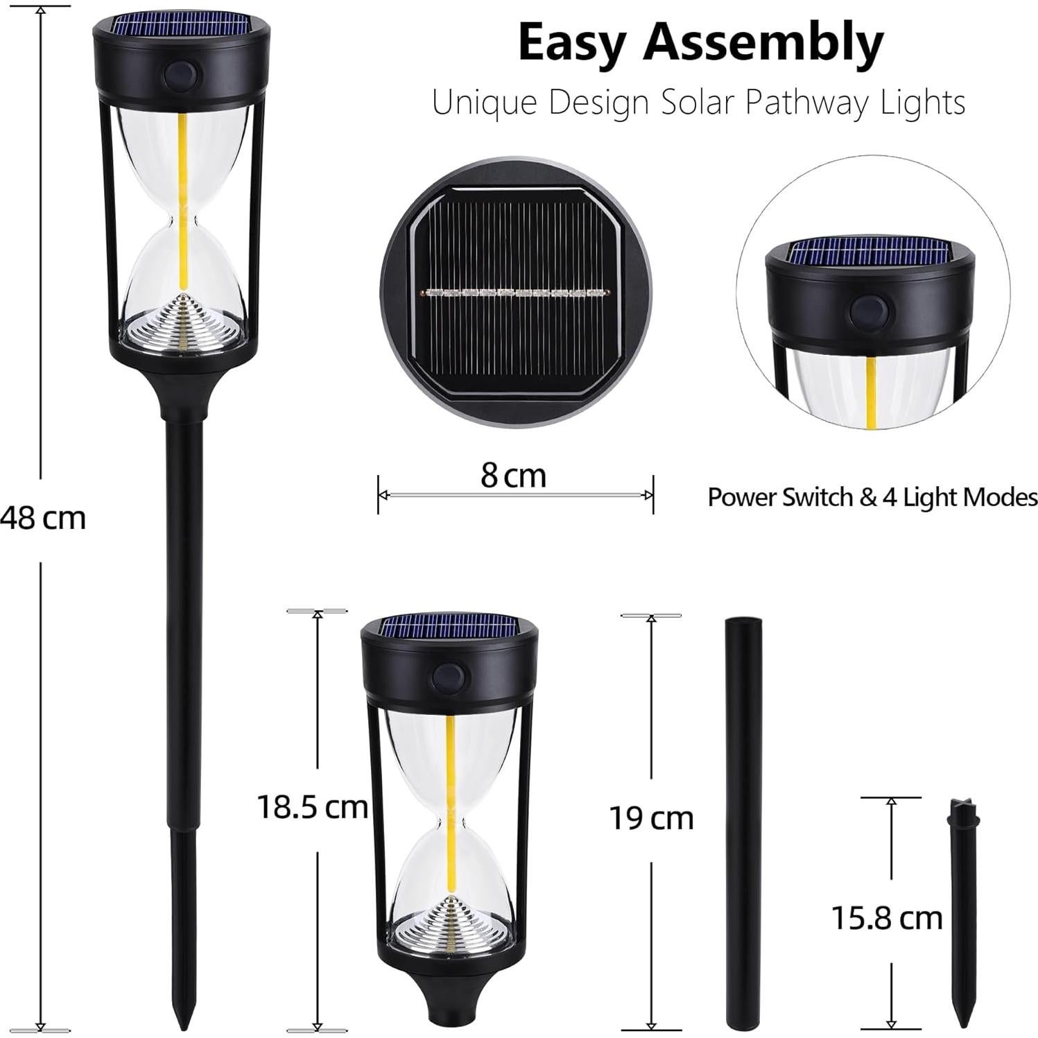 Luces Solares Toodour para Jardín - Paquete de 4, IP65
